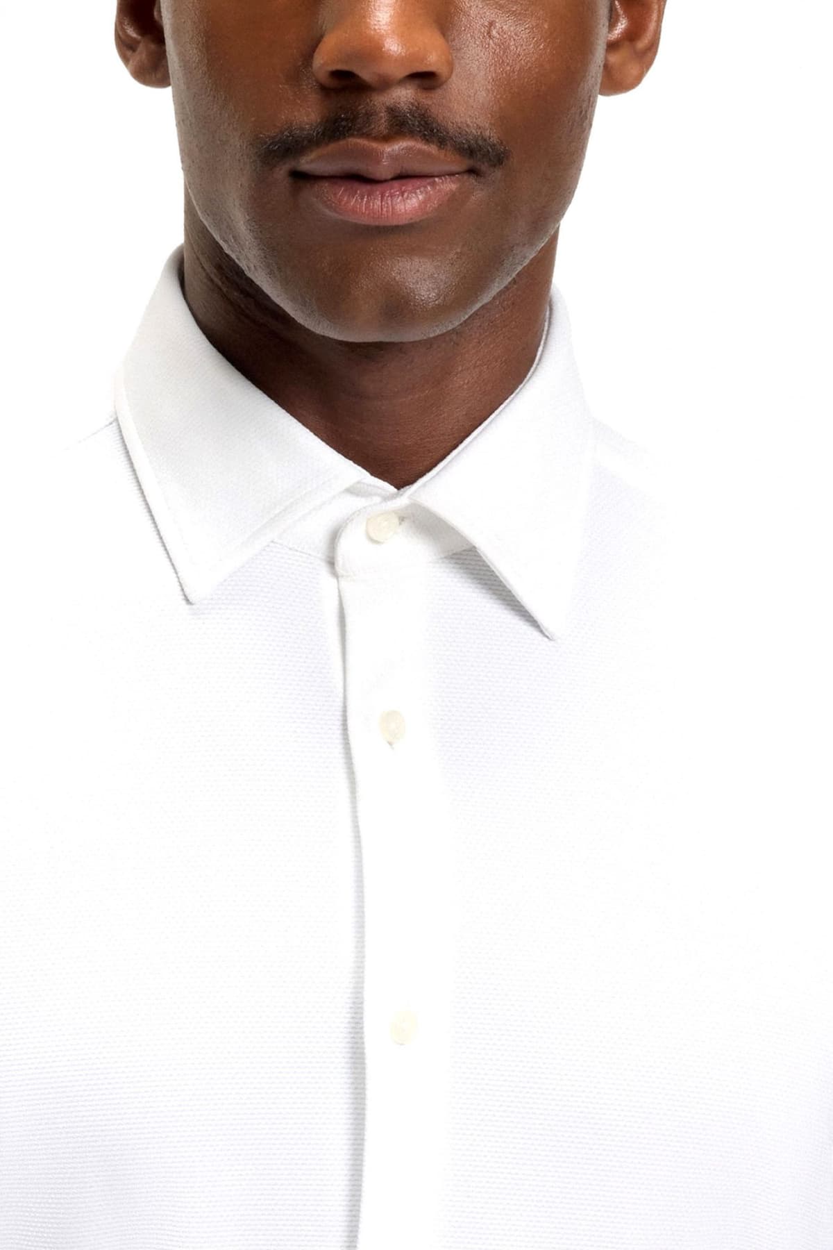 BOSS PERFORMANCE ΠΟΥΚΑΜΙΣΟ ΜΙΚΡΟΣΧΕΔΙΟ SLIM FIT P-ANK-KENT-C1-222 ΛΕΥΚΟ