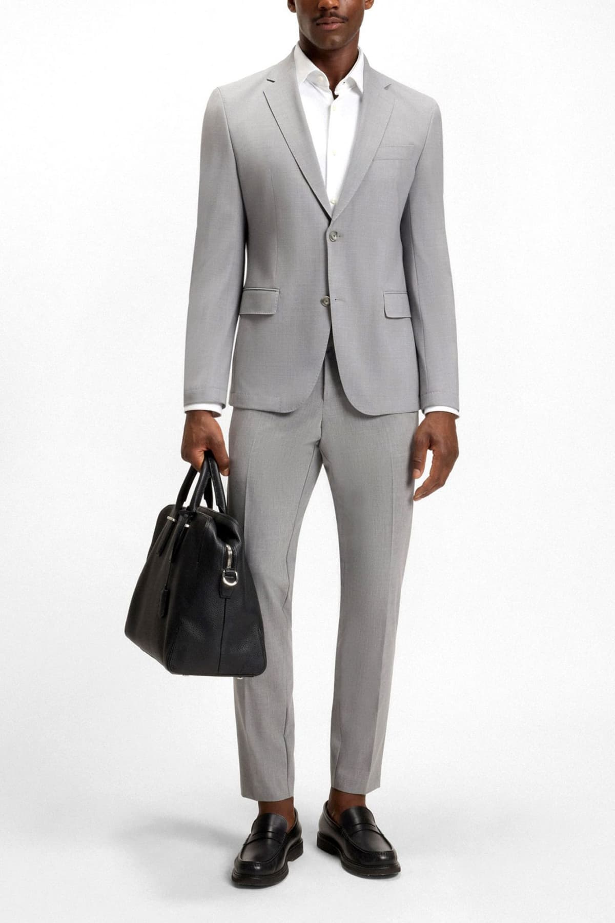 BOSS PERFORMANCE ΠΟΥΚΑΜΙΣΟ ΜΙΚΡΟΣΧΕΔΙΟ SLIM FIT P-ANK-KENT-C1-222 ΛΕΥΚΟ