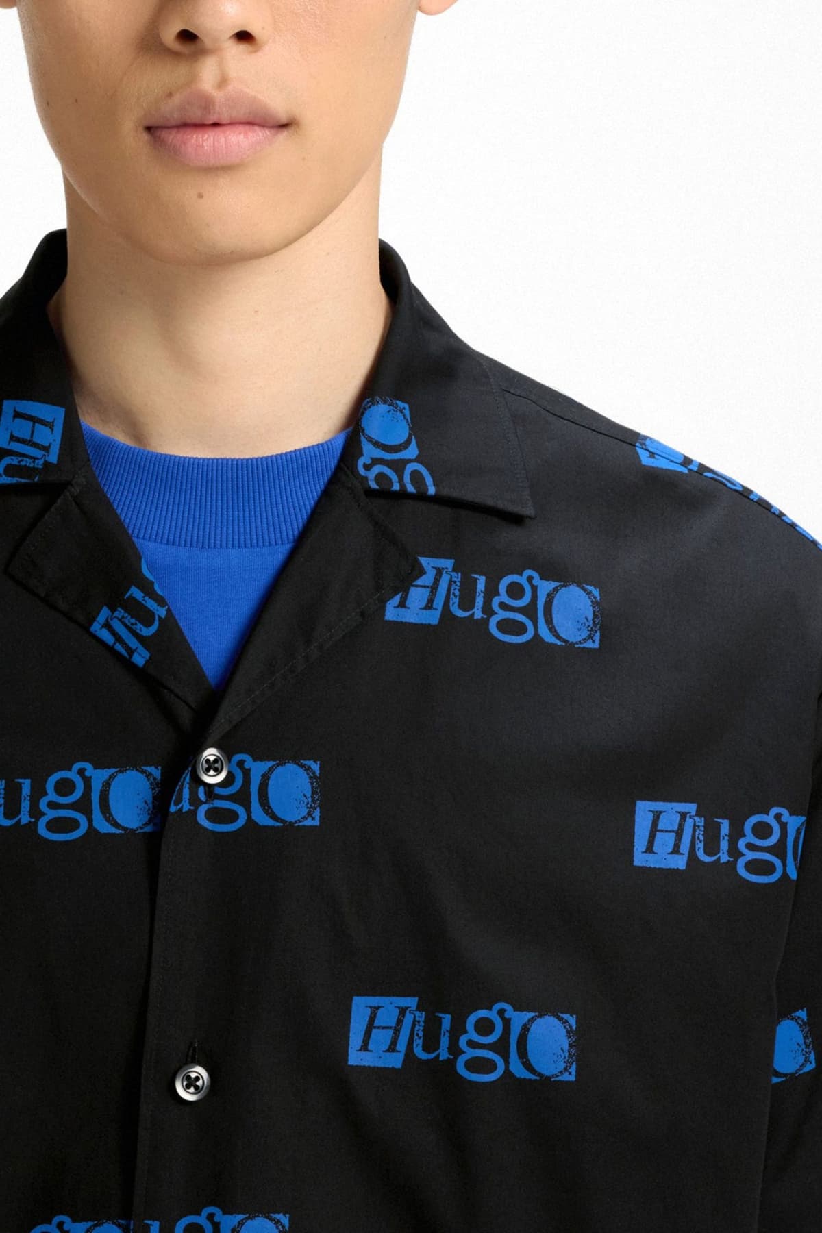 HUGO BLUE ΠΟΥΚΑΜΙΣO ELIGINO ΜΑΥΡΟ