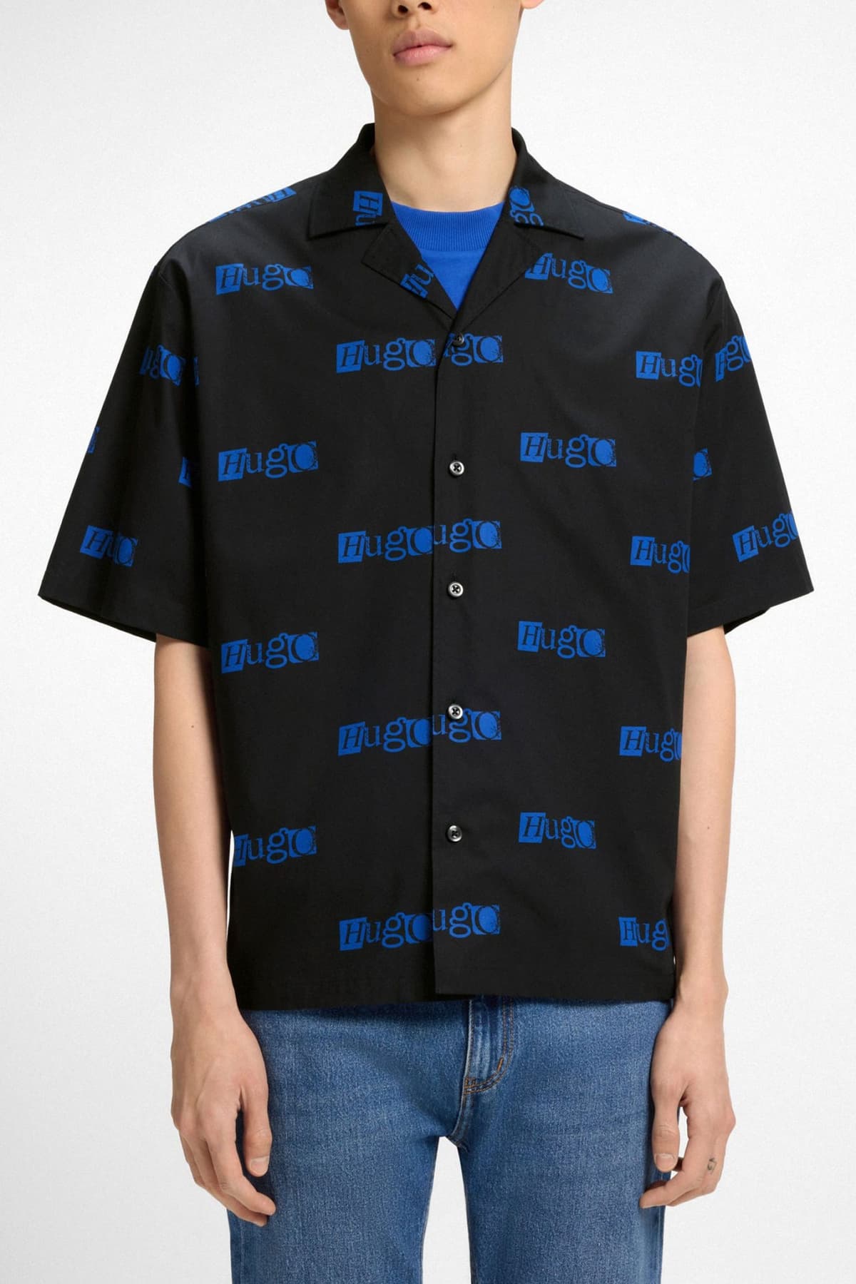 HUGO BLUE ΠΟΥΚΑΜΙΣO ELIGINO ΜΑΥΡΟ