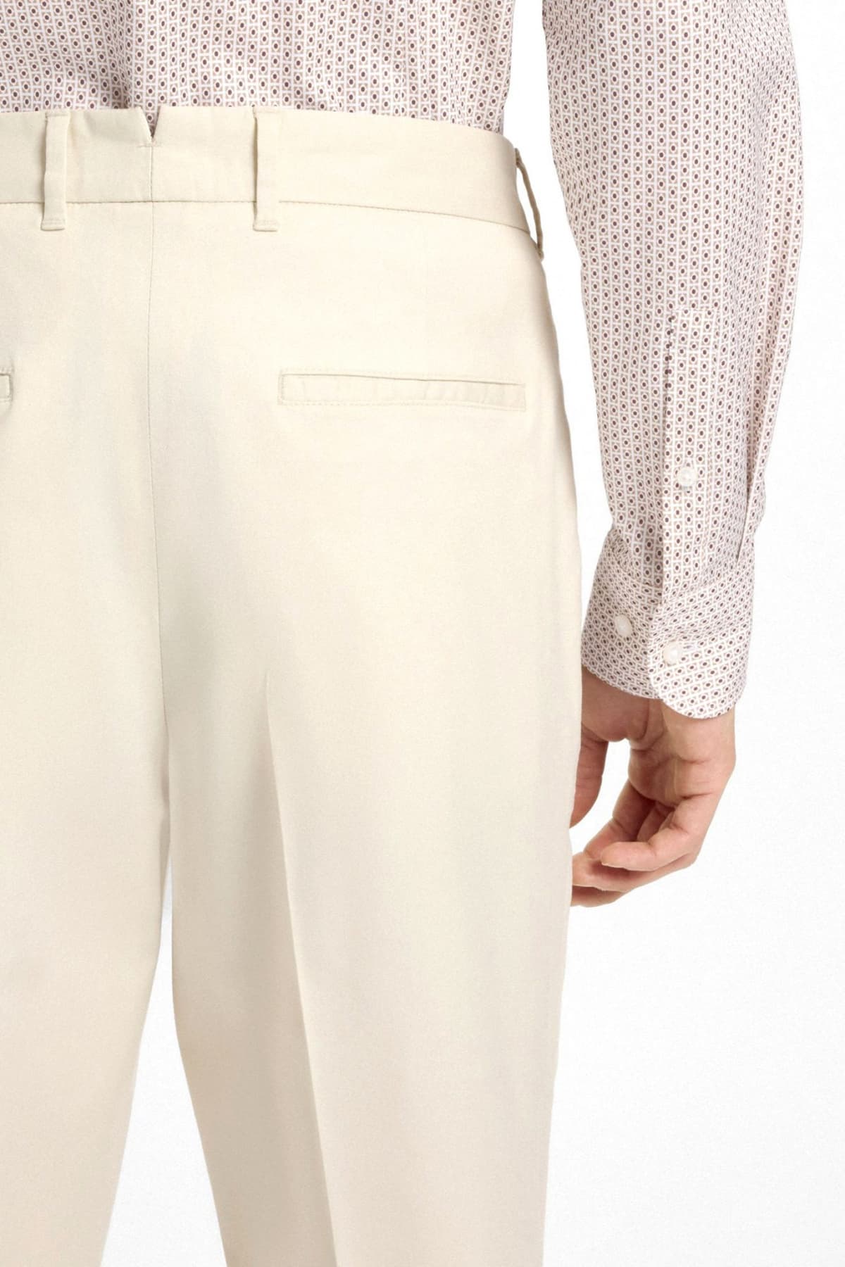 BOSS ΠΟΥΚΑΜΙΣΟ ΜΙΚΡΟΣΧΕΔΙΟ SLIM FIT H-HANK-KENT-C1-214 ΜΠΕΖ-ΚΑΦΕ