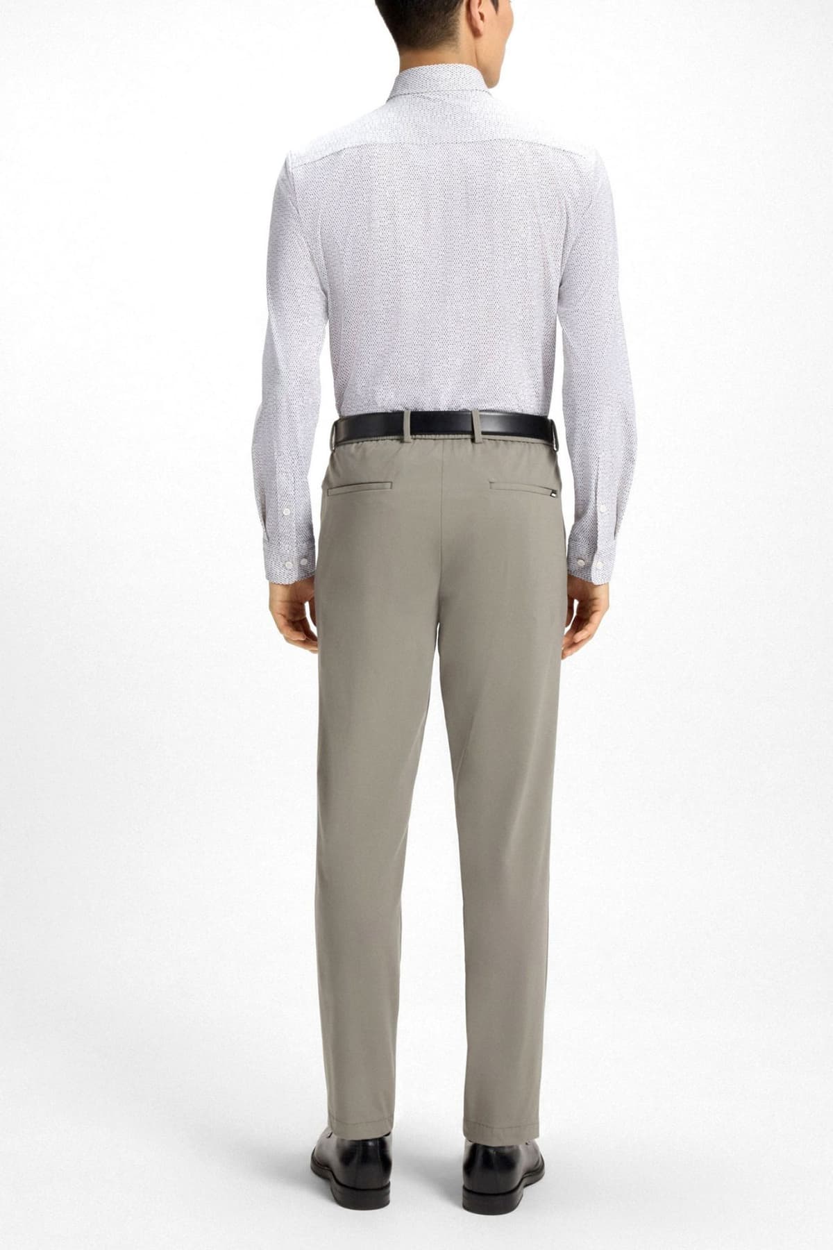 BOSS ΠΟΥΚΑΜΙΣΟ ΜΙΚΡΟΣΧΕΔΙΟ SLIM FIT P-ROAN-KENT-C1-233 ΛΕΥΚΟ-ΧΑΚΙ