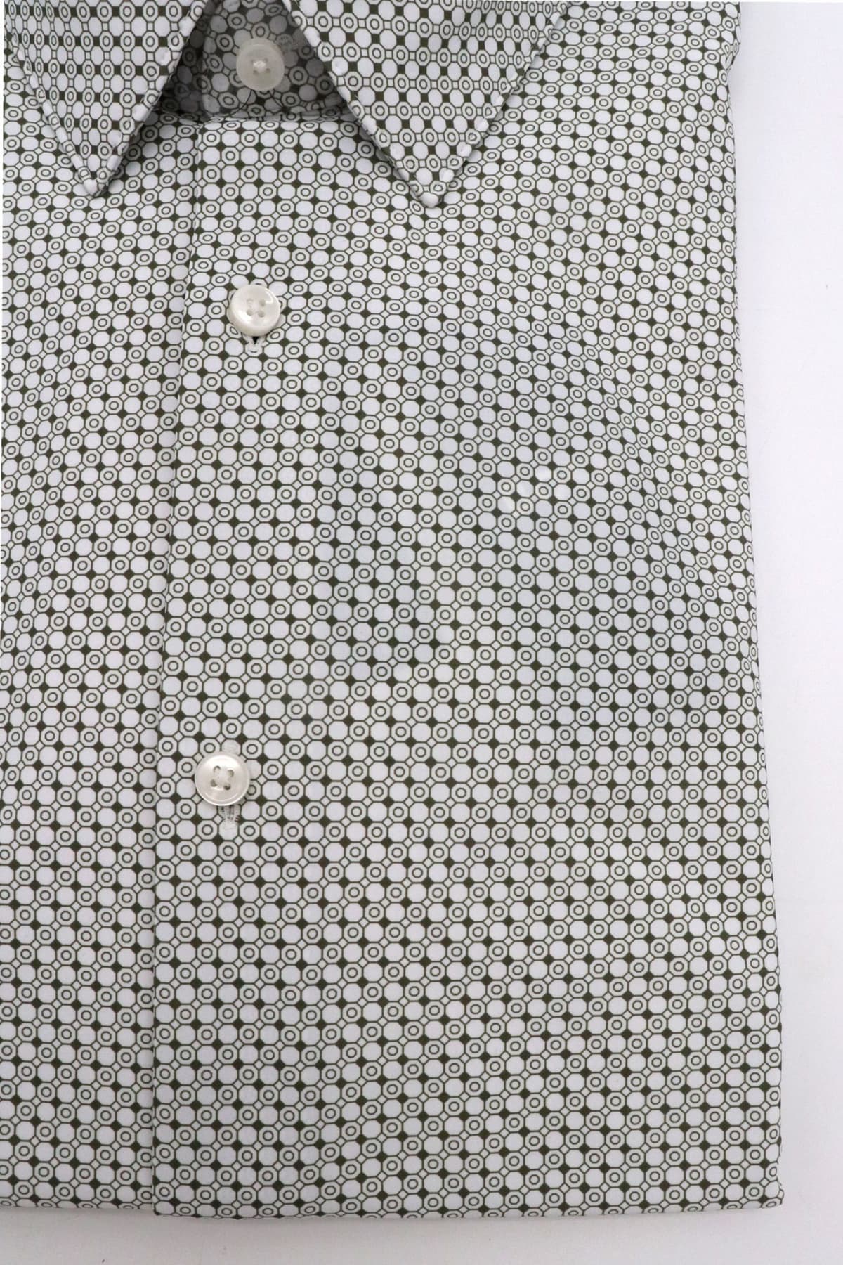 BOSS PERFORMANCE ΠΟΥΚΑΜΙΣΟ ΜΙΚΡΟΣΧΕΔΙΟ SLIM FIT P-HANK-S-KENT-C1-222 ΛΕΥΚΟ-ΧΑΚΙ