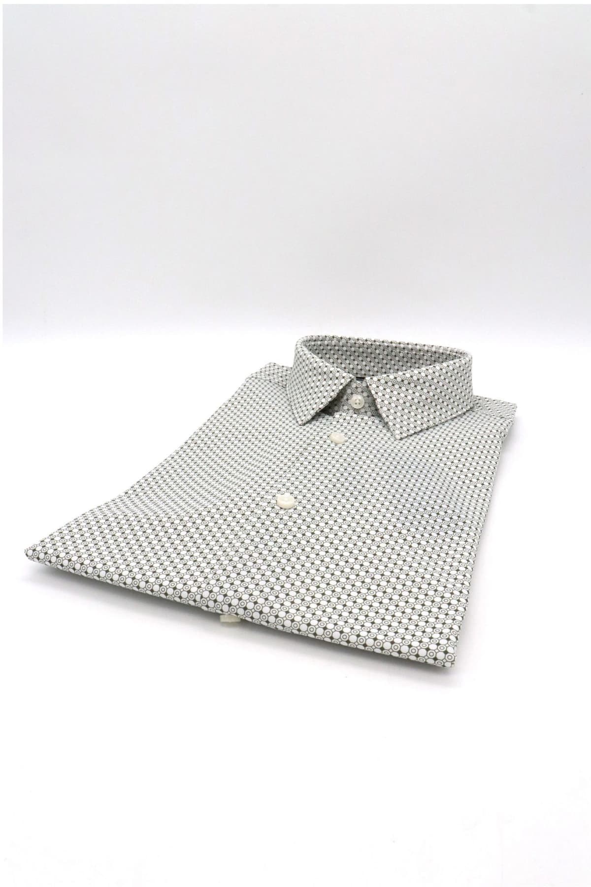 BOSS PERFORMANCE ΠΟΥΚΑΜΙΣΟ ΜΙΚΡΟΣΧΕΔΙΟ SLIM FIT P-HANK-S-KENT-C1-222 ΛΕΥΚΟ-ΧΑΚΙ