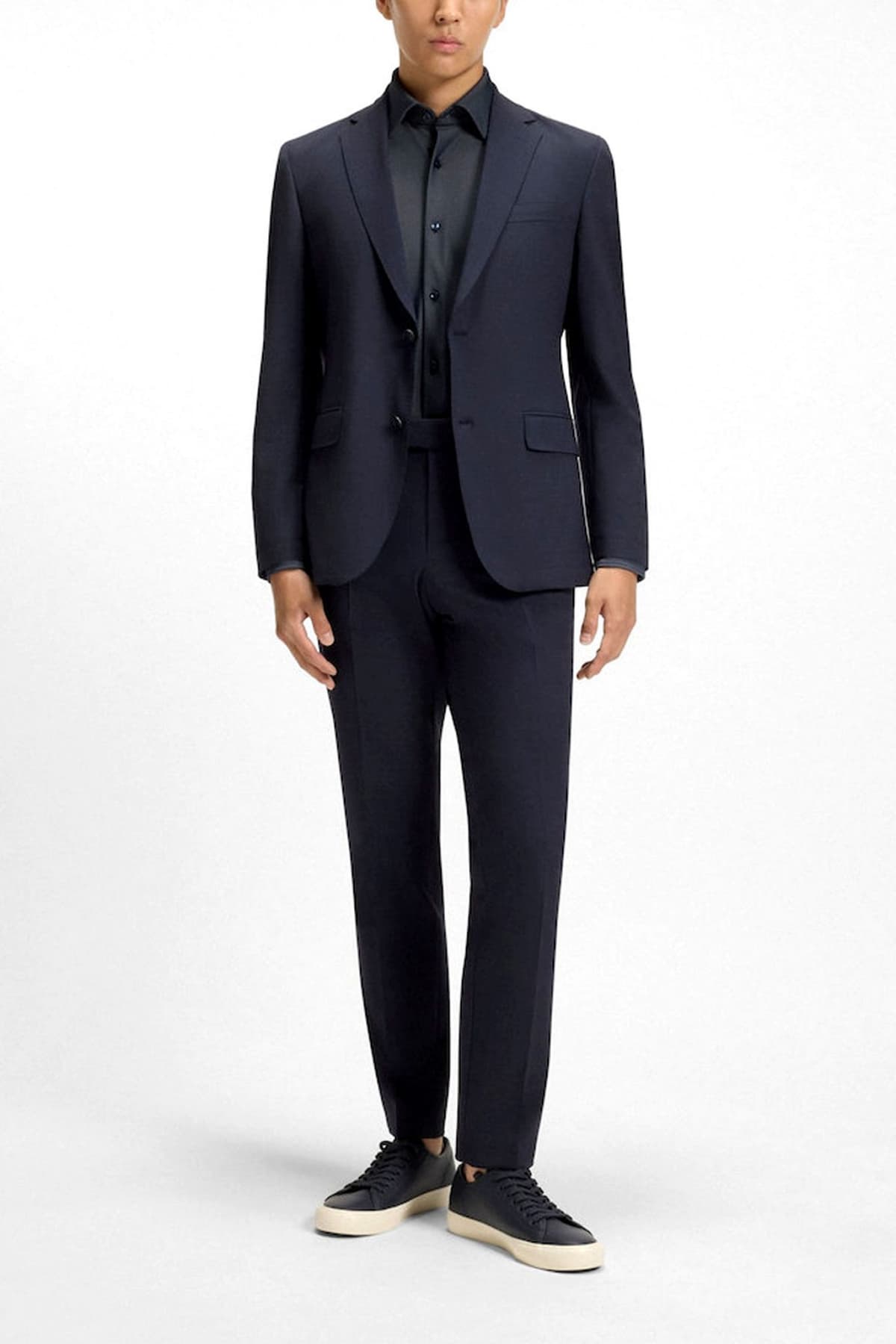 BOSS PERFORMANCE ΠΟΥΚΑΜΙΣΟ ΜΙΚΡΟΣΧΕΔΙΟ REGULAR FIT P-JOE-KENT-C1-222 ΜΠΛΕ