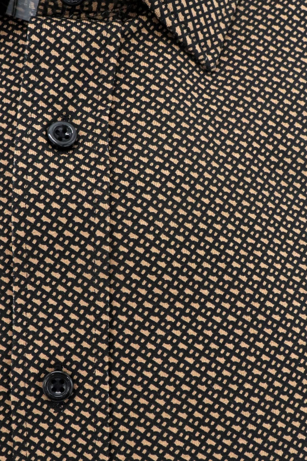 BOSS ΠΟΥΚΑΜΙΣΟ ALL OVER LOGO SLIM FIT JERSEY C-HANK-KENT-C1-253 ΜΠΕΖ-ΚΑΦΕ