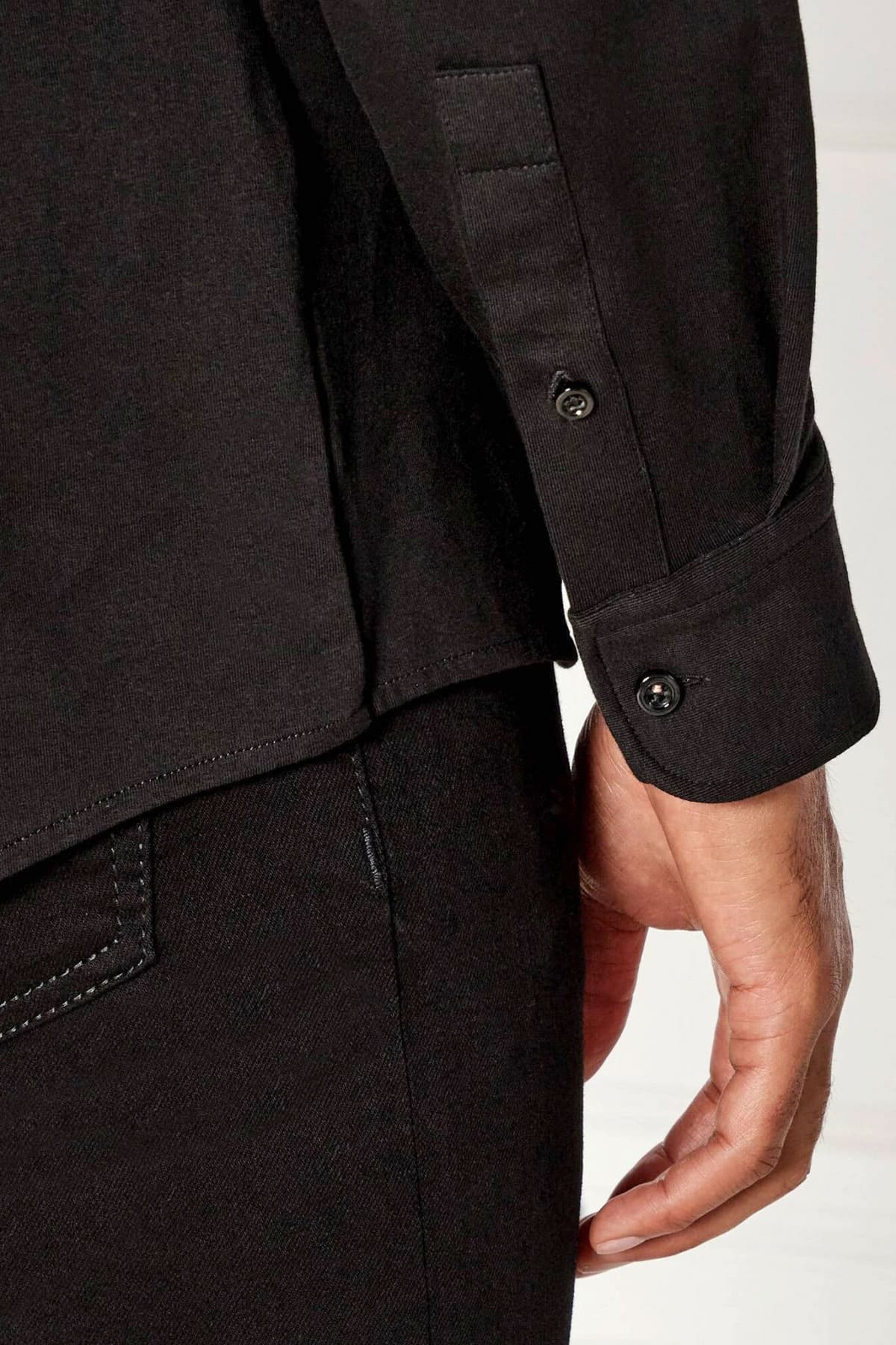 BOSS ΠΟΥΚΑΜΙΣΟ JERSEY SLIM FIT C-HANK-C3-253 ΜΑΥΡΟ