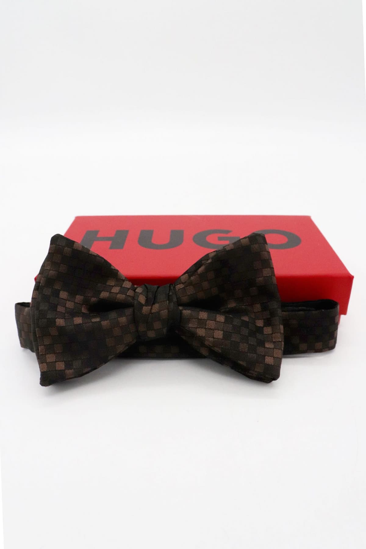 HUGO ΠΑΠΙΓΙΟΝ BOW TIE DRESSY ΜΠΡΟΝΖΕ-ΜΑΥΡΟ