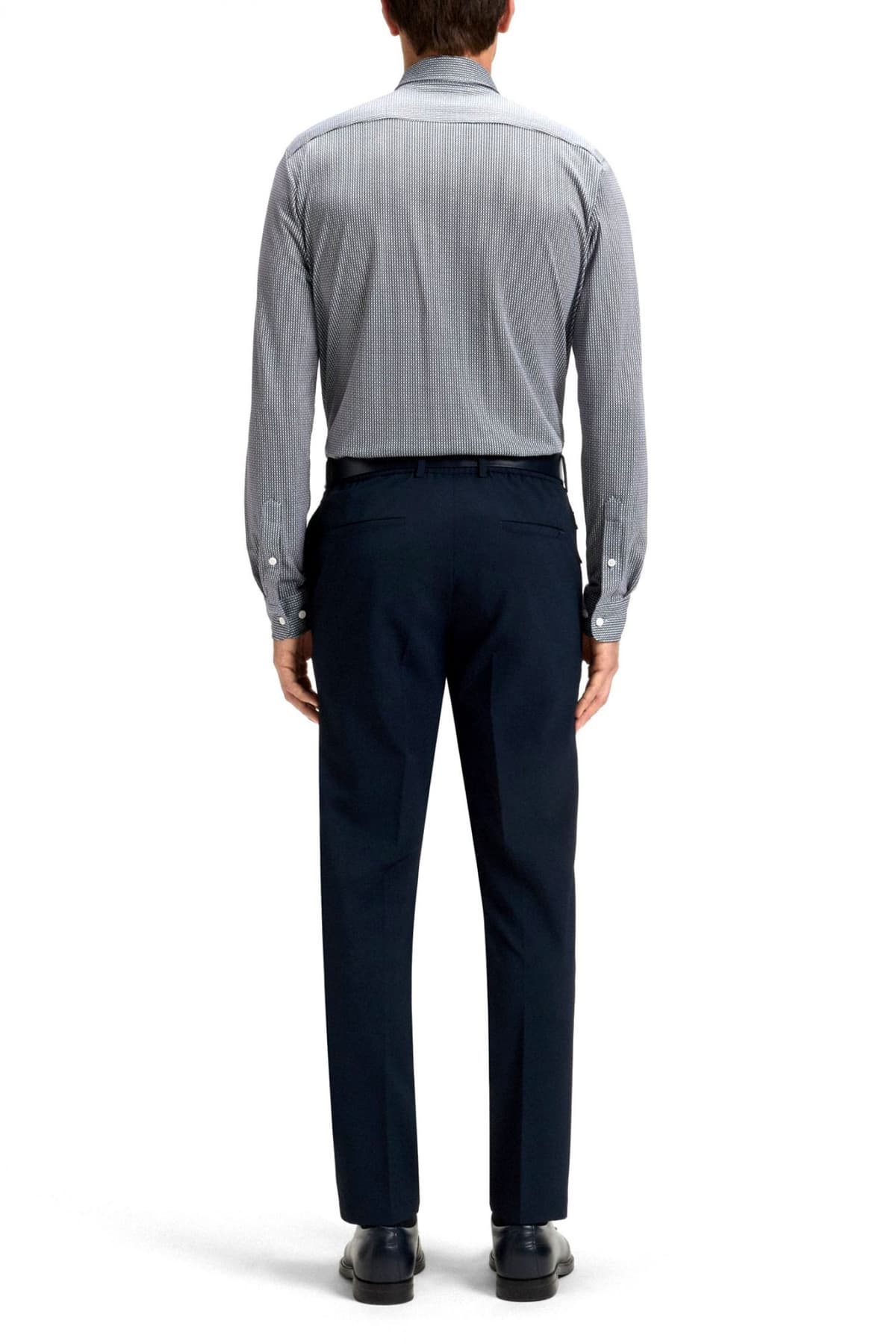 BOSS PERFORMANCE ΠΟΥΚΑΜΙΣΟ ΜΙΚΡΟΣΧΕΔΙΟ SLIM FIT P-ROAN-KENT-C1-233 ΜΠΛΕ-ΛΕΥΚΟ