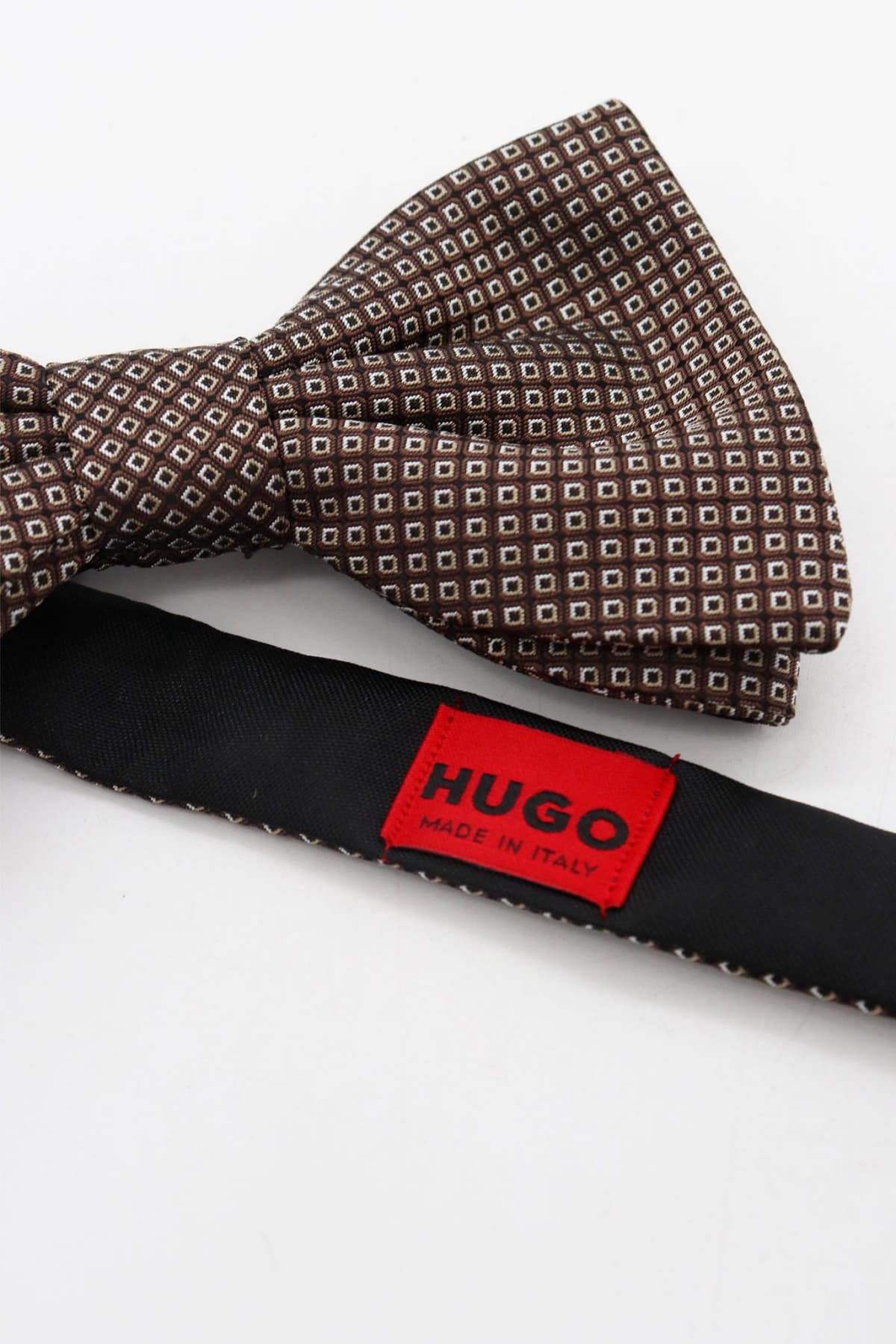 HUGO ΠΑΠΙΓΙΟΝ BOW TIE ΜΠΕΖ-ΚΑΦΕ