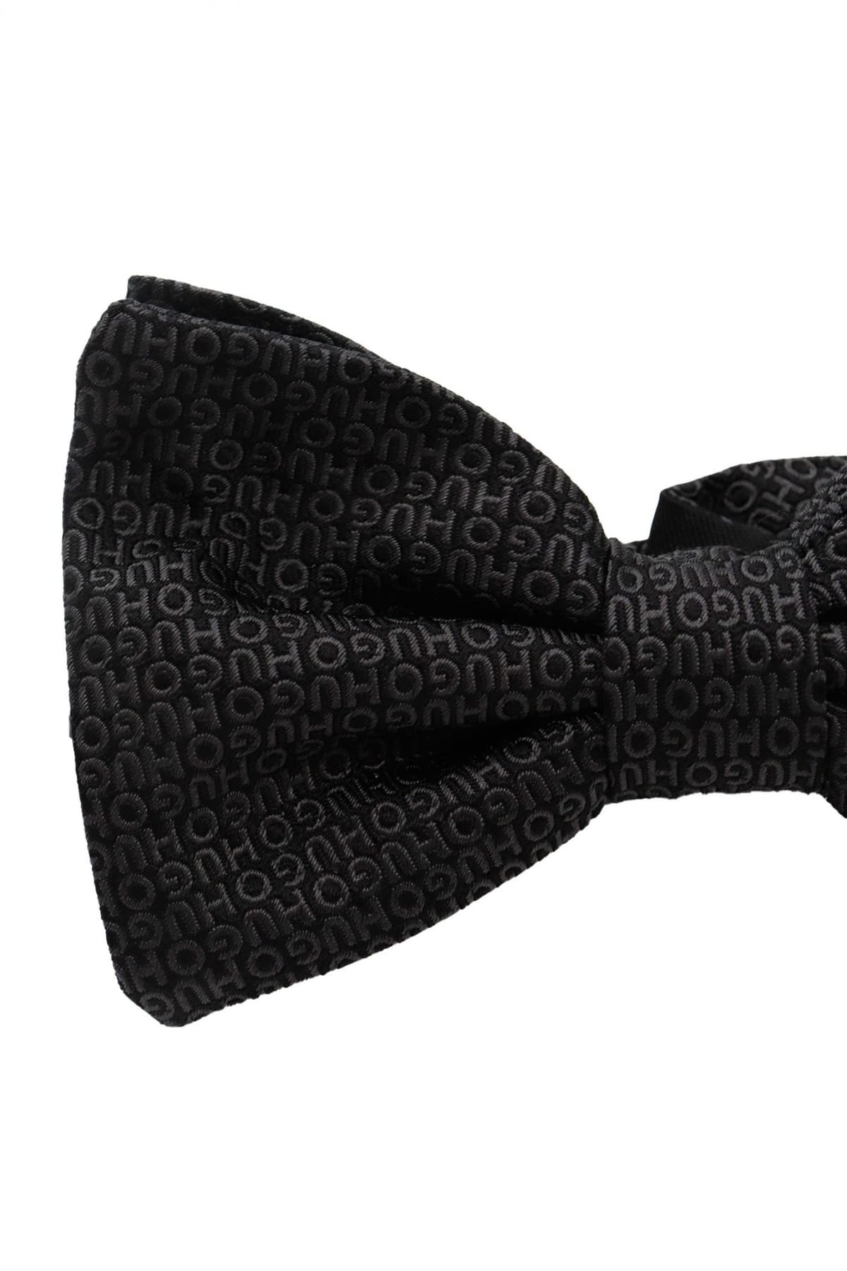 HUGO ΠΑΠΙΓΙΟΝ BOW TIE ALL OVER LOGO TIE ΜΑΥΡΟ
