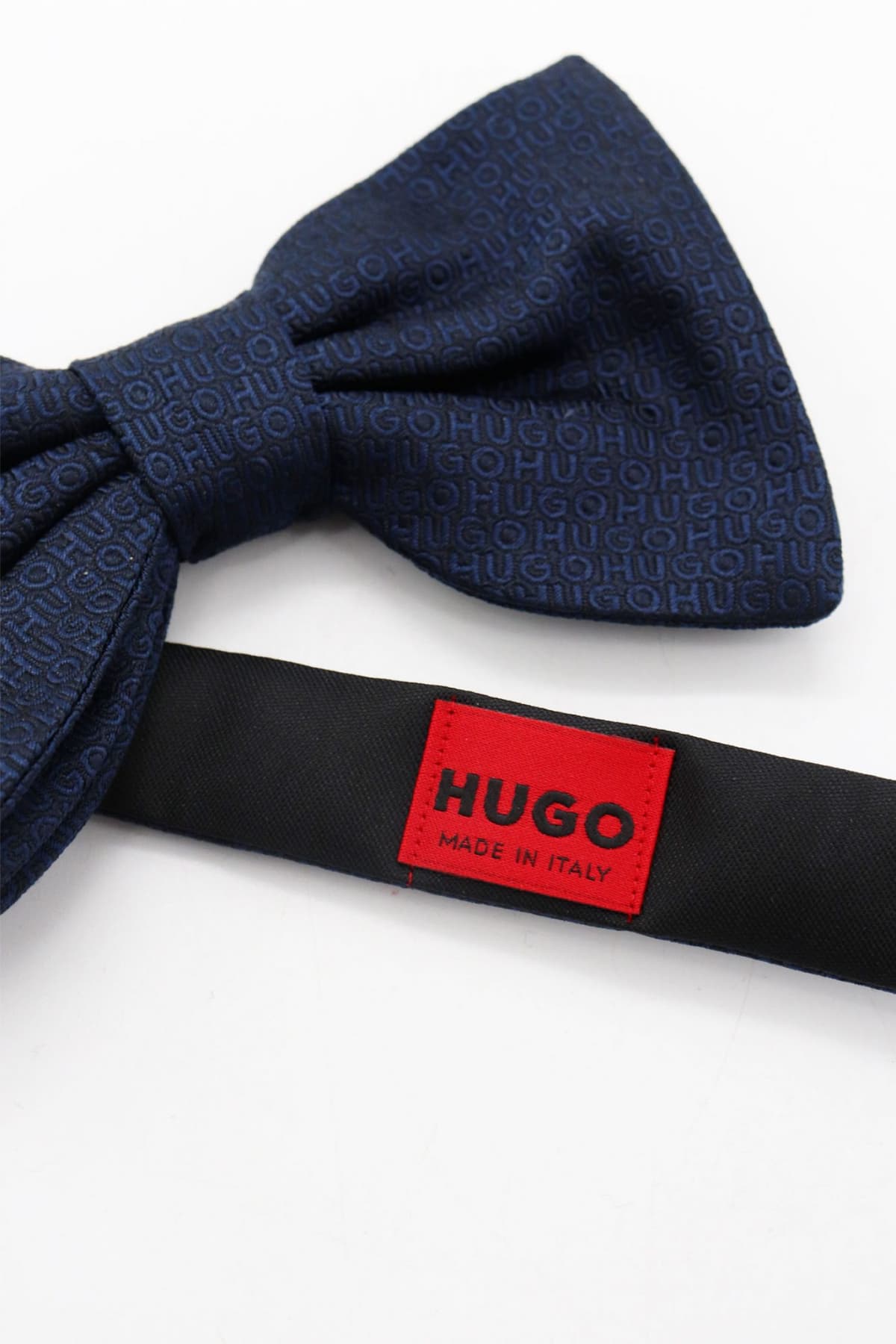 HUGO ΠΑΠΙΓΙΟΝ BOW TIE ALL OVER LOGO TIE ΜΠΛΕ