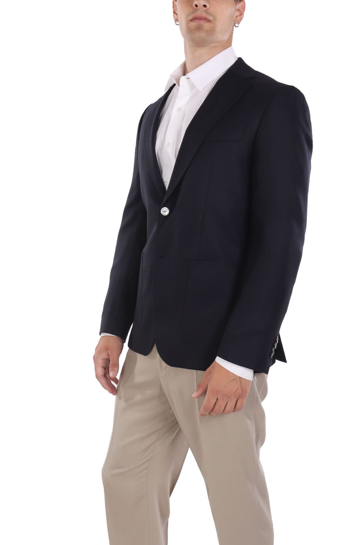 BOSS ΣΑΚΑΚΙ BLAZER ΜΙΚΡΟΣΧΕΔΙΟ SLIM FIT H-HUTSON-2PP-253 ΜΠΛΕ
