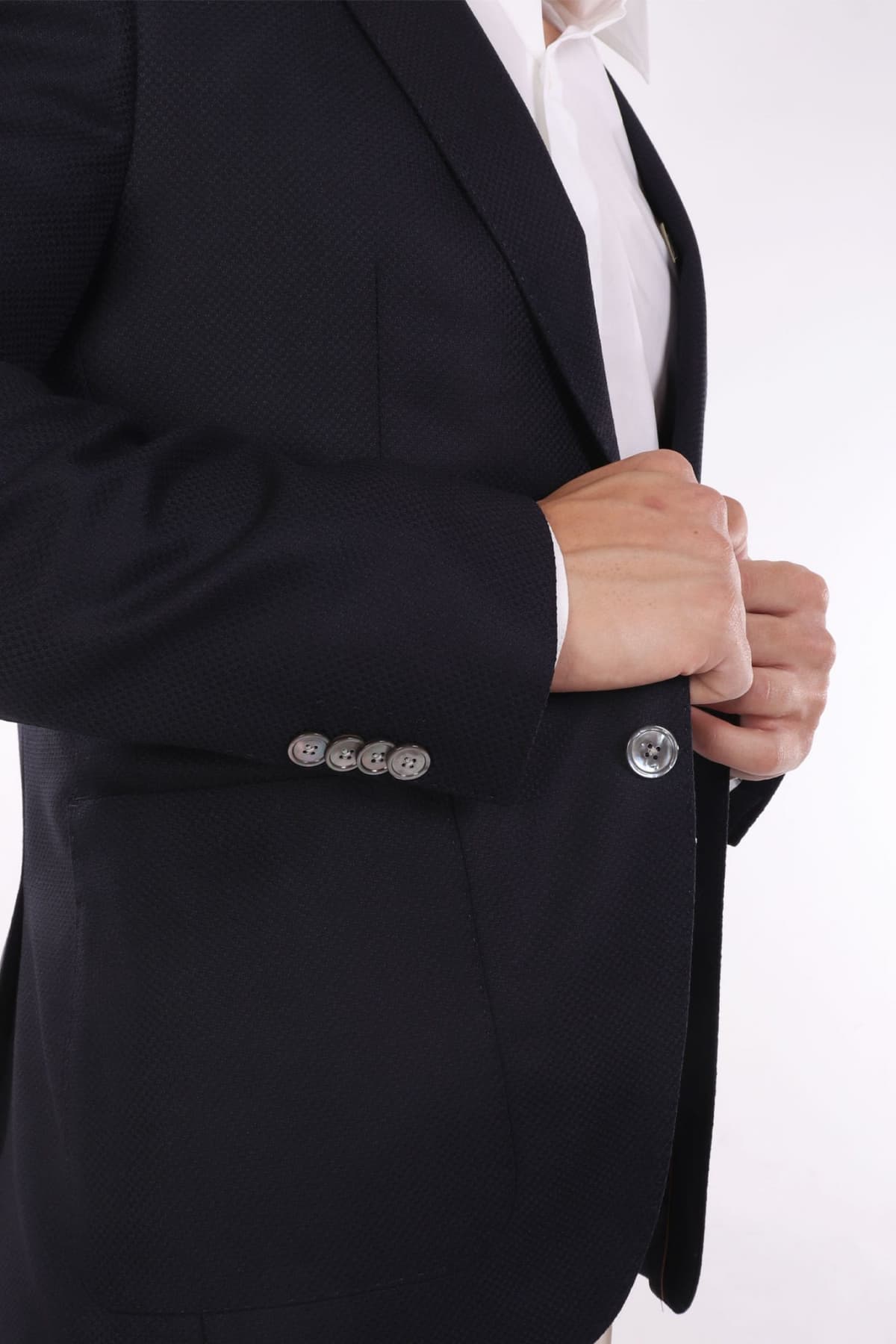 BOSS ΣΑΚΑΚΙ BLAZER ΜΙΚΡΟΣΧΕΔΙΟ SLIM FIT H-HUTSON-2PP-253 ΜΠΛΕ