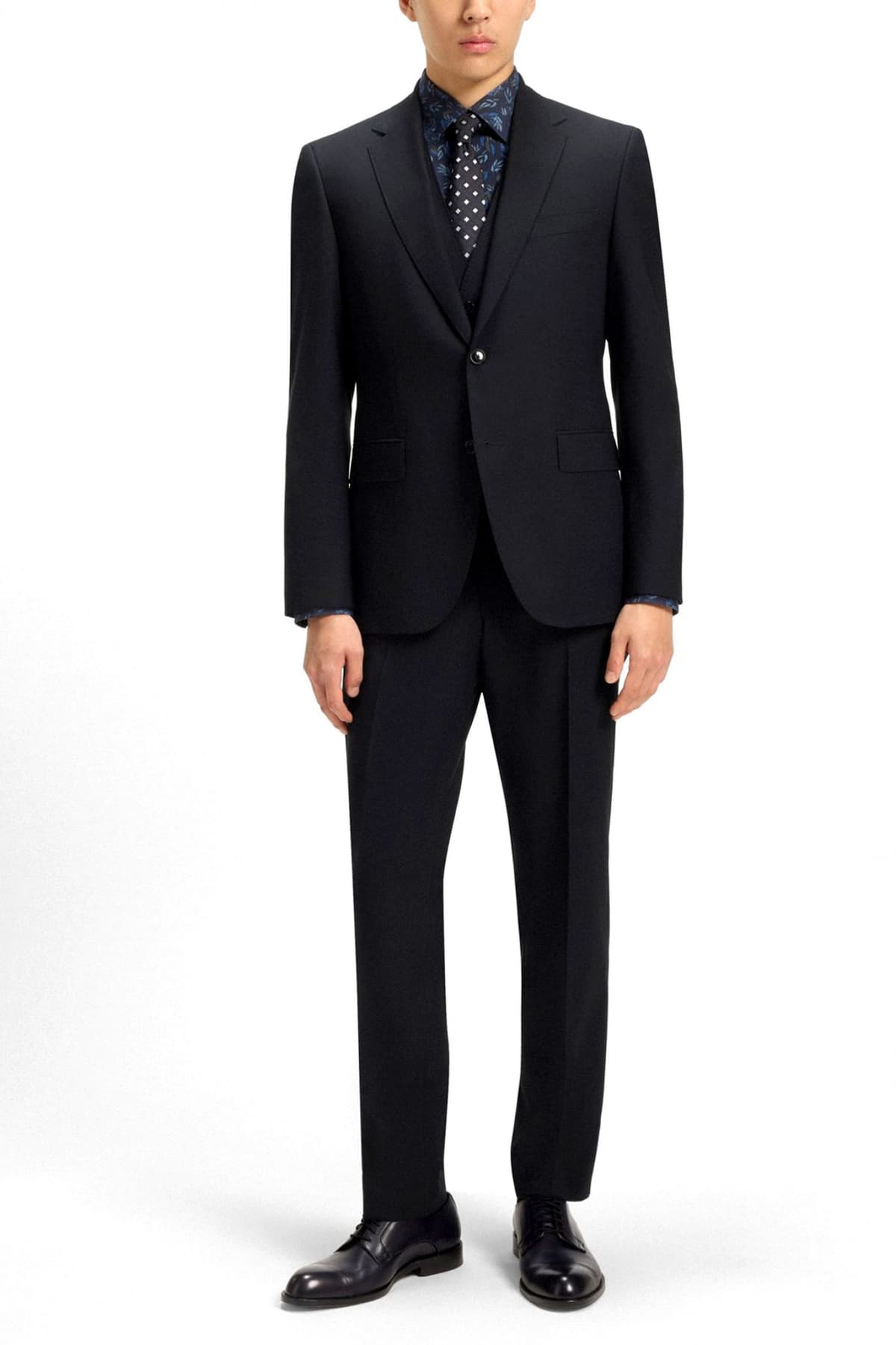 BOSS ΚΟΣΤΟΥΜΙ ΡΙΓΕ ΜΕ ΓΙΛΕΚΟ REGULAR FIT REDA STRETCH H-JECKSON-3PCS-253 ΜΠΛΕ