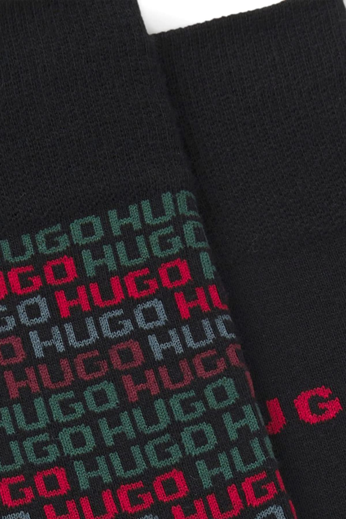 HUGO ΚΑΛΤΣΕΣ 2P RS ALL OVER CC LOGO ΜΑΥΡΟ