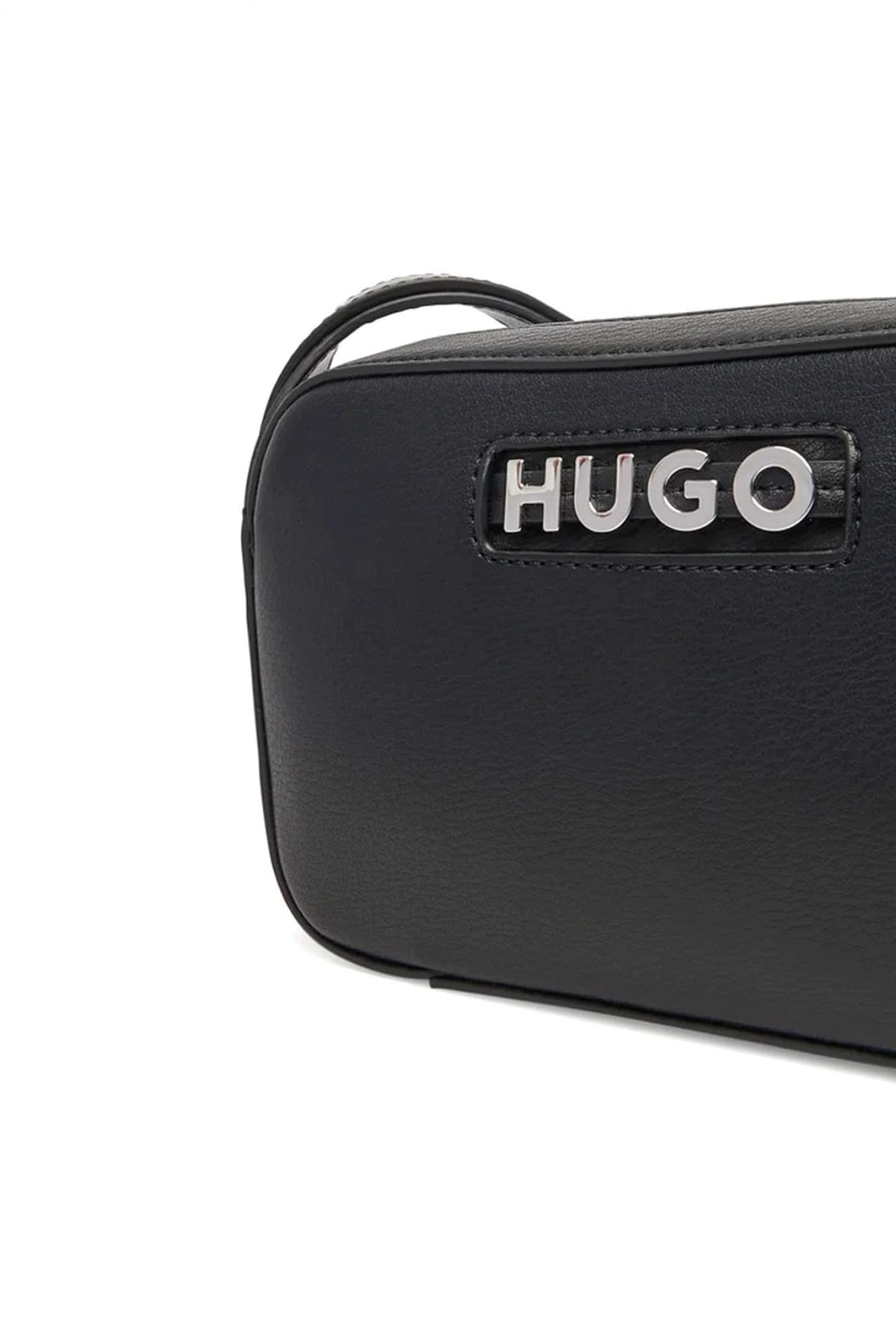 HUGO ΤΣΑΝΤΑ CROSSBODY MEL2.0 CROSSB. ZIP LOGO ΜΑΥΡΟ