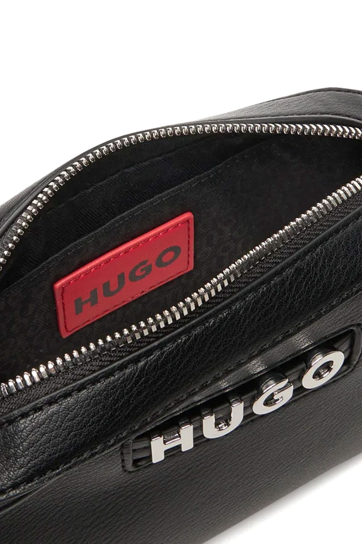 HUGO ΤΣΑΝΤΑ CROSSBODY MEL2.0 CROSSB. ZIP LOGO ΜΑΥΡΟ