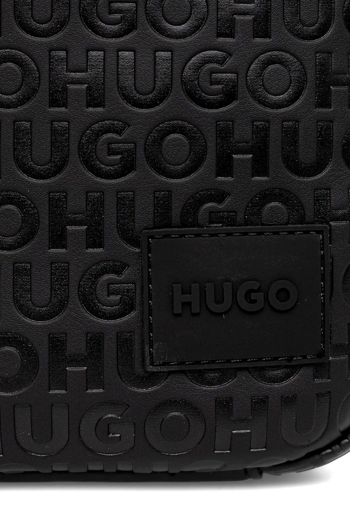 HUGO ΤΣΑΝΤΑΚΙ ETHON2.0HI_M_NS ZIP CROSS BODY ALL OVER LOGO ΜΑΥΡΟ