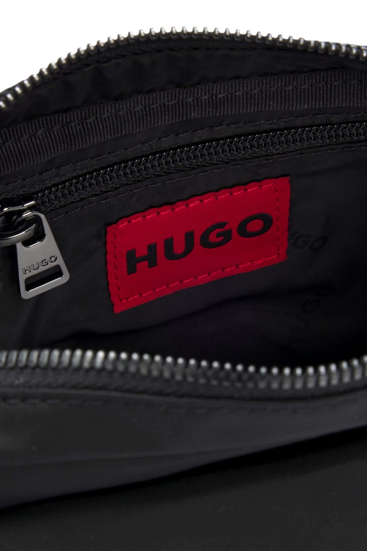 HUGO ΤΣΑΝΤΑΚΙ CROSSBODY QUANTIC_N_EW CROSSB LOGO ΜΕΤΑΛΛΙΚΟ ΜΑΥΡΟ