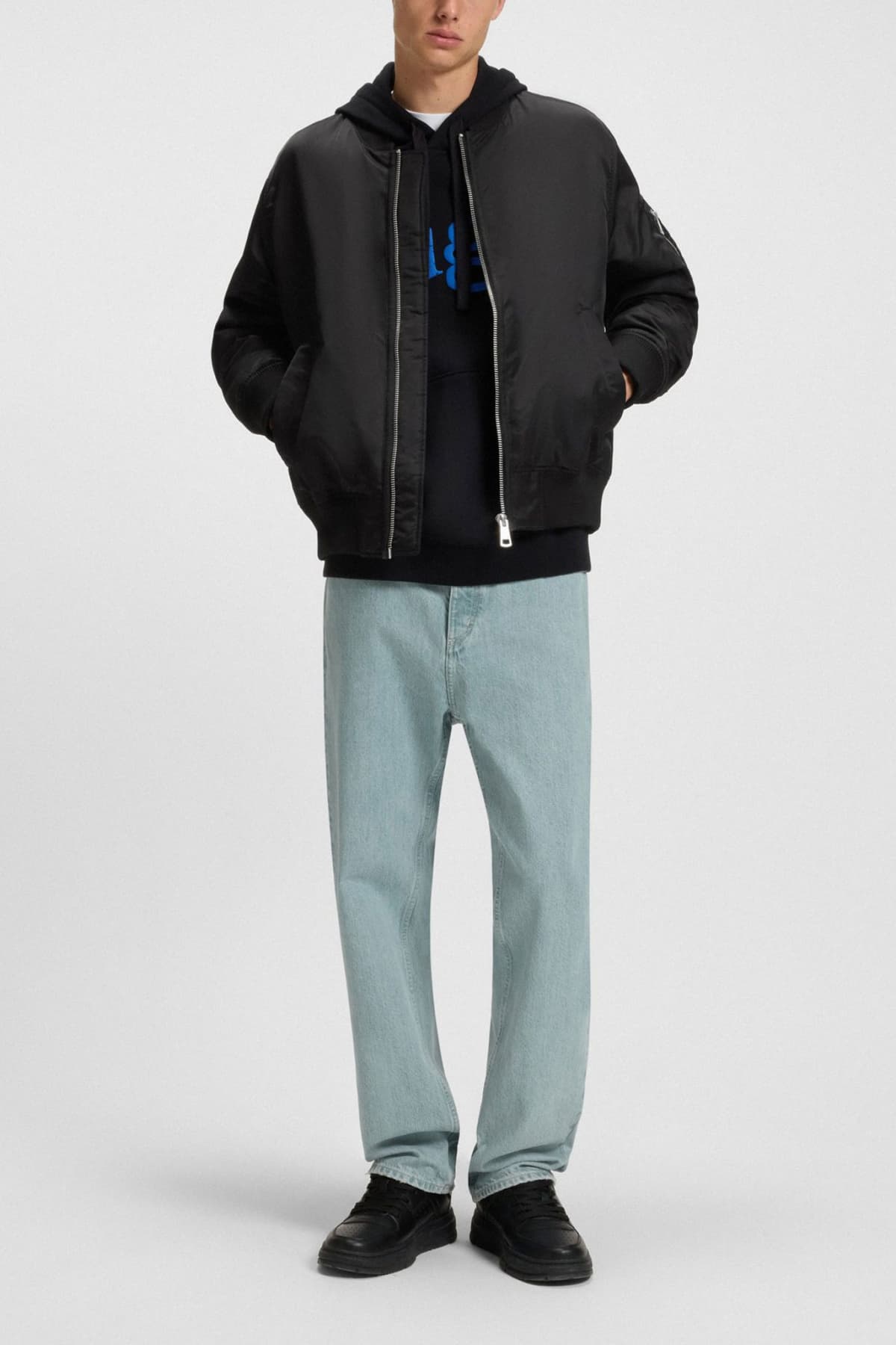 HUGO BLUE ΜΠΟΥΦΑΝ/JACKET BIERO2531 ΜΑΥΡΟ