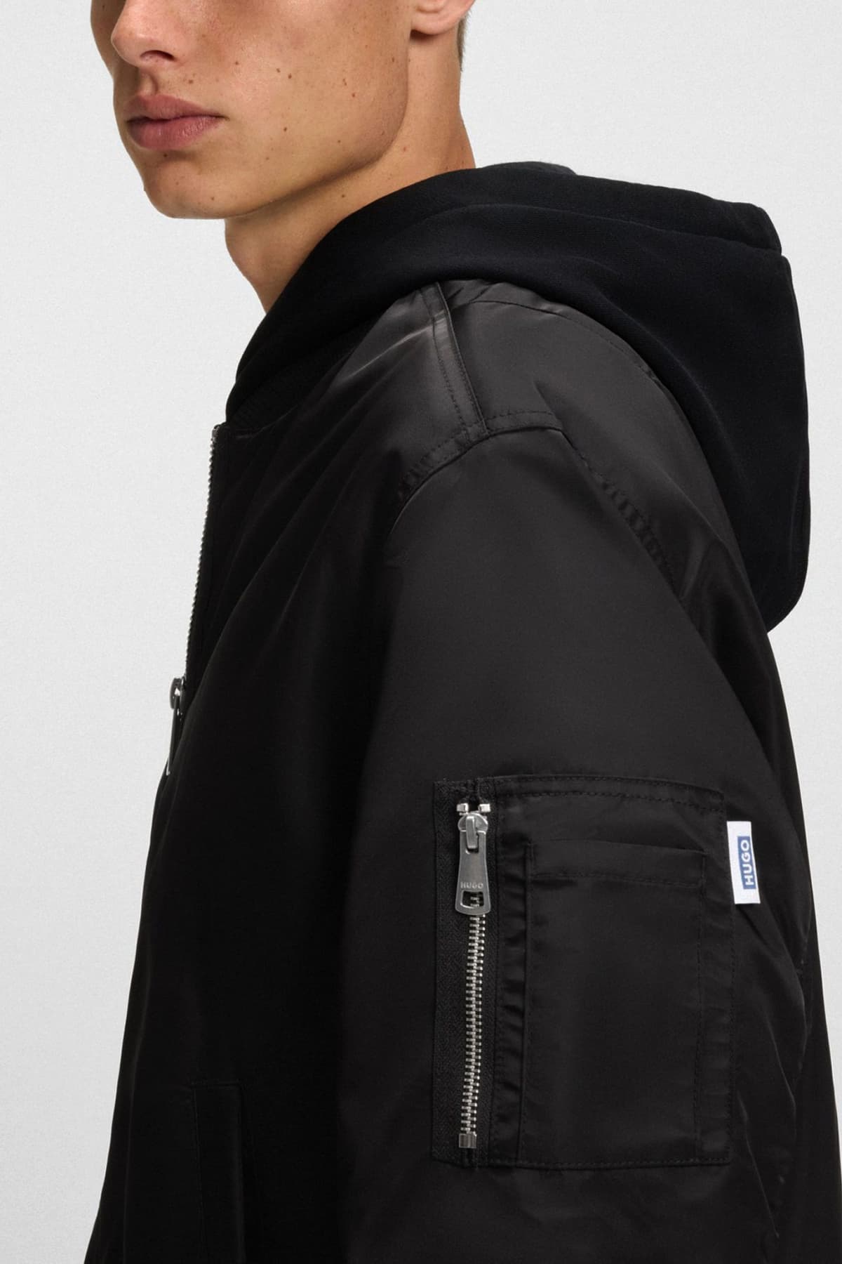 HUGO BLUE ΜΠΟΥΦΑΝ/JACKET BIERO2531 ΜΑΥΡΟ