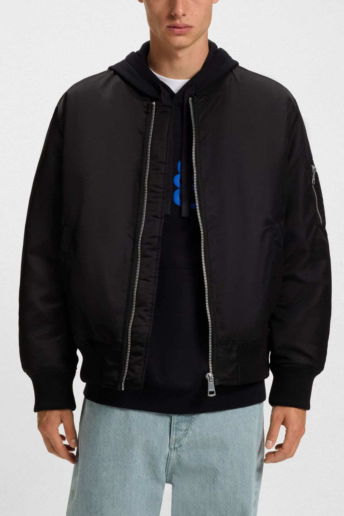 HUGO BLUE ΜΠΟΥΦΑΝ/JACKET BIERO2531 ΜΑΥΡΟ