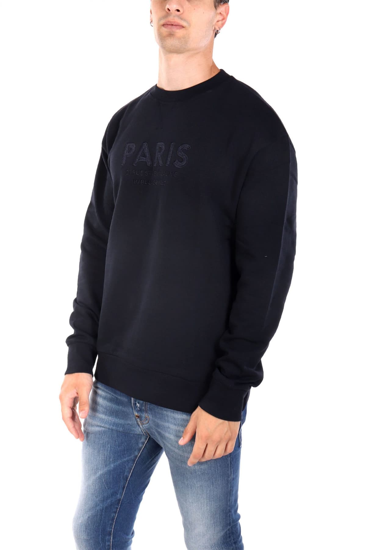 KARL LAGERFELD ΦΟΥΤΕΡ CREWNECK LOGO ΜΑΥΡΟ