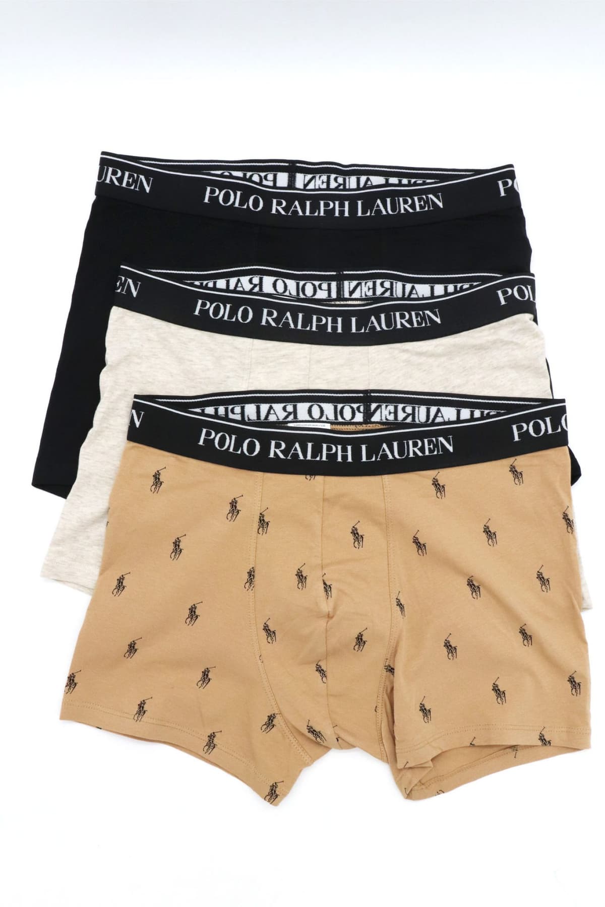 RALPH LAUREN UNDERWEAR ΕΣΩΡΟΥΧΟ ΣΕΤ 3PACK STRETCH COTTON TRUNK ΓΚΡΙ-ΜΠΕΖ-ΜΑΥΡΟ