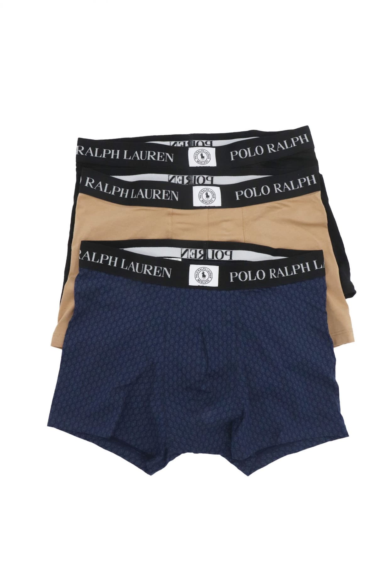RALPH LAUREN UNDERWEAR ΕΣΩΡΟΥΧΟ ΣΕΤ 3PACK STRETCH COTTON TRUNK ΜΠΛΕ-ΜΠΕΖ-ΜΑΥΡΟ