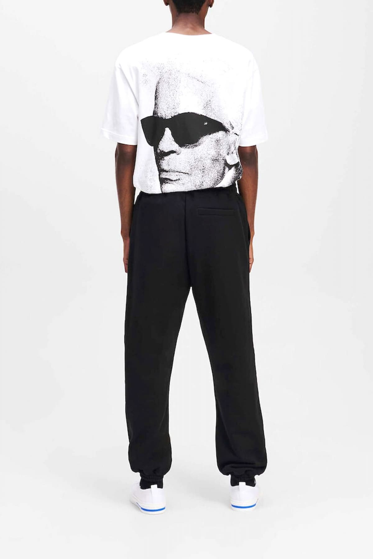 KARL LAGERFELD JEANS ΠΑΝΤΕΛΟΝΙ ΦΟΥΤΕΡ SLIM FIT TEXT LOGO SWEATPANT ΜΑΥΡΟ