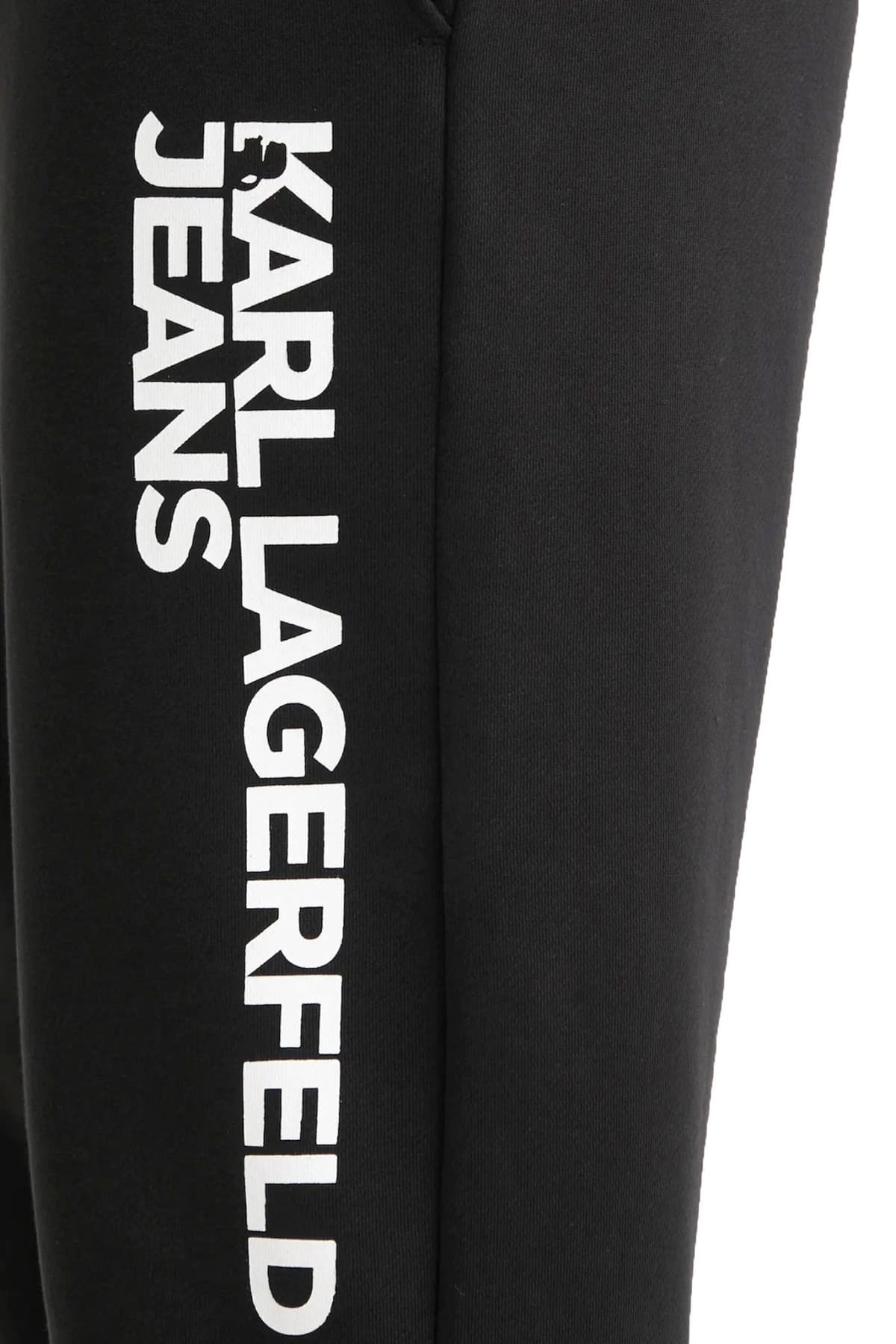 KARL LAGERFELD JEANS ΠΑΝΤΕΛΟΝΙ ΦΟΥΤΕΡ SLIM FIT TEXT LOGO SWEATPANT ΜΑΥΡΟ