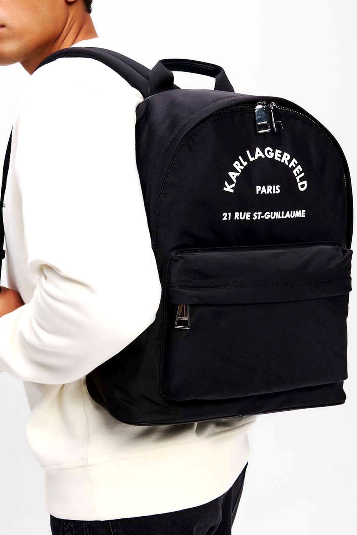 KARL LAGERFELD ΤΣΑΝΤΑ BACKPACK LOGO ΜΑΥΡΟ