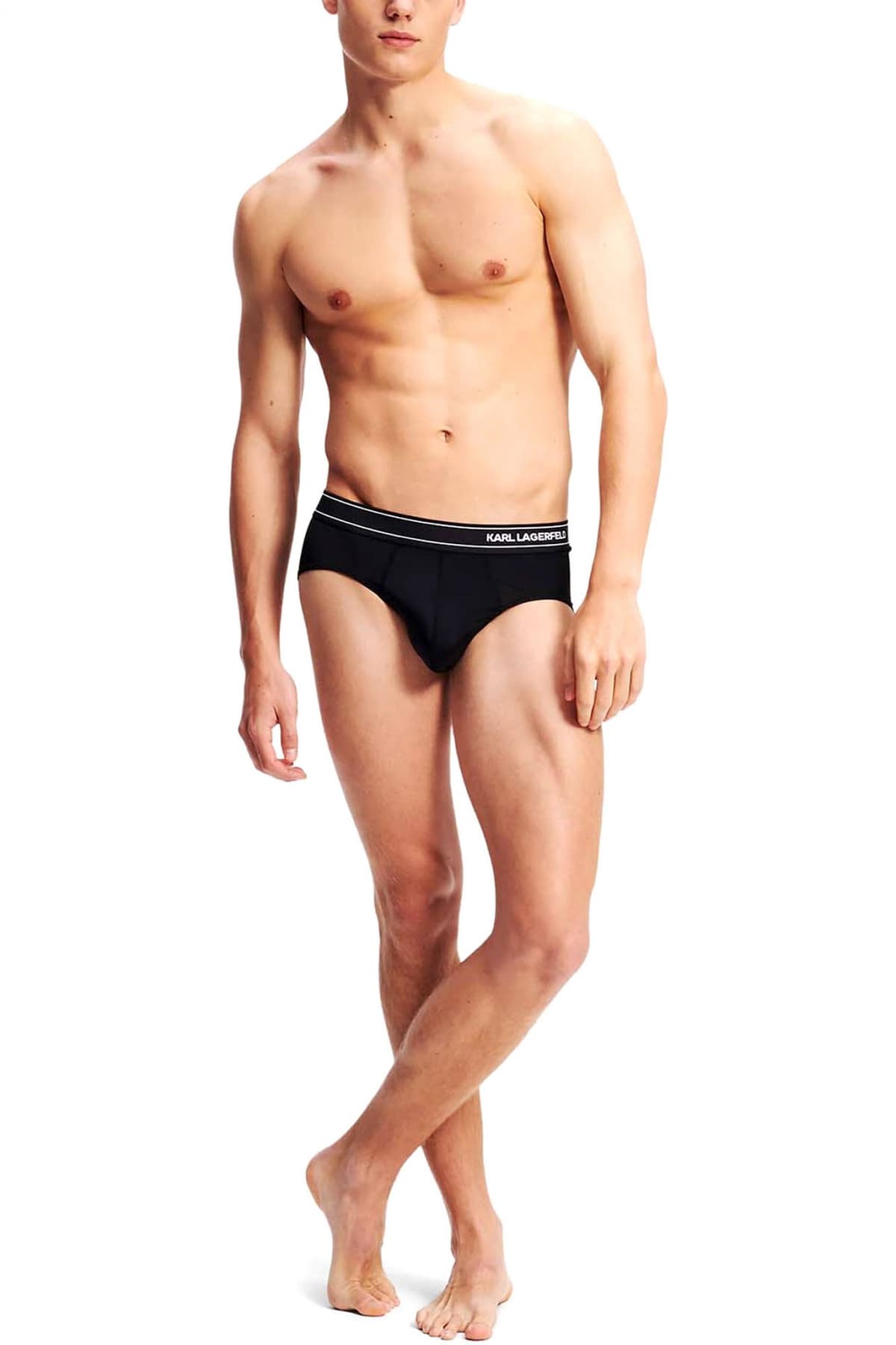 KARL LAGERFELD ΕΣΩΡΟΥΧΑ 3PACK BRIEF STRIPE LOGO ΜΑΥΡΟ