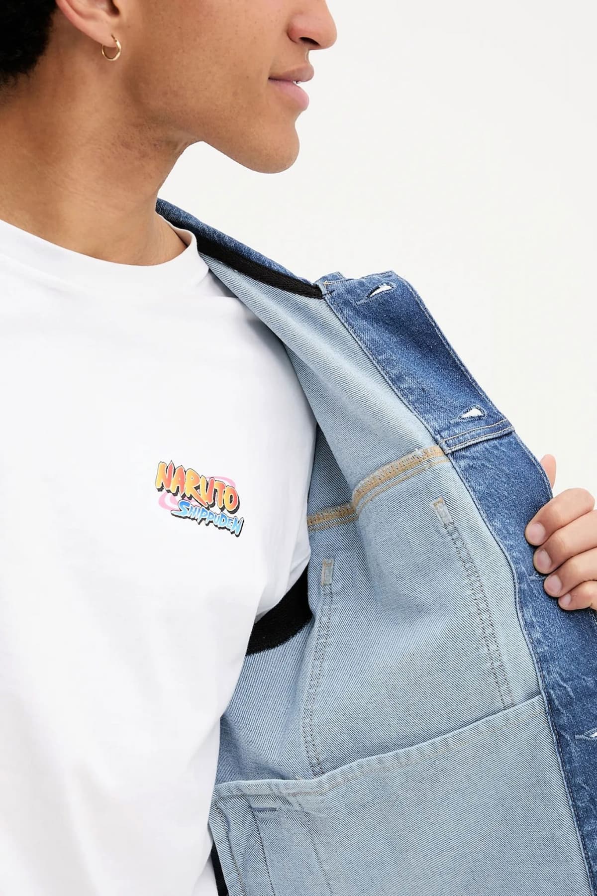 KARL LAGERFELD JEANS JACKET KLJ MIX MATERIAL ΜΠΟΥΦΑΝ ΚΟΥΚΟΥΛΑ ΜΠΛΕ JEANS