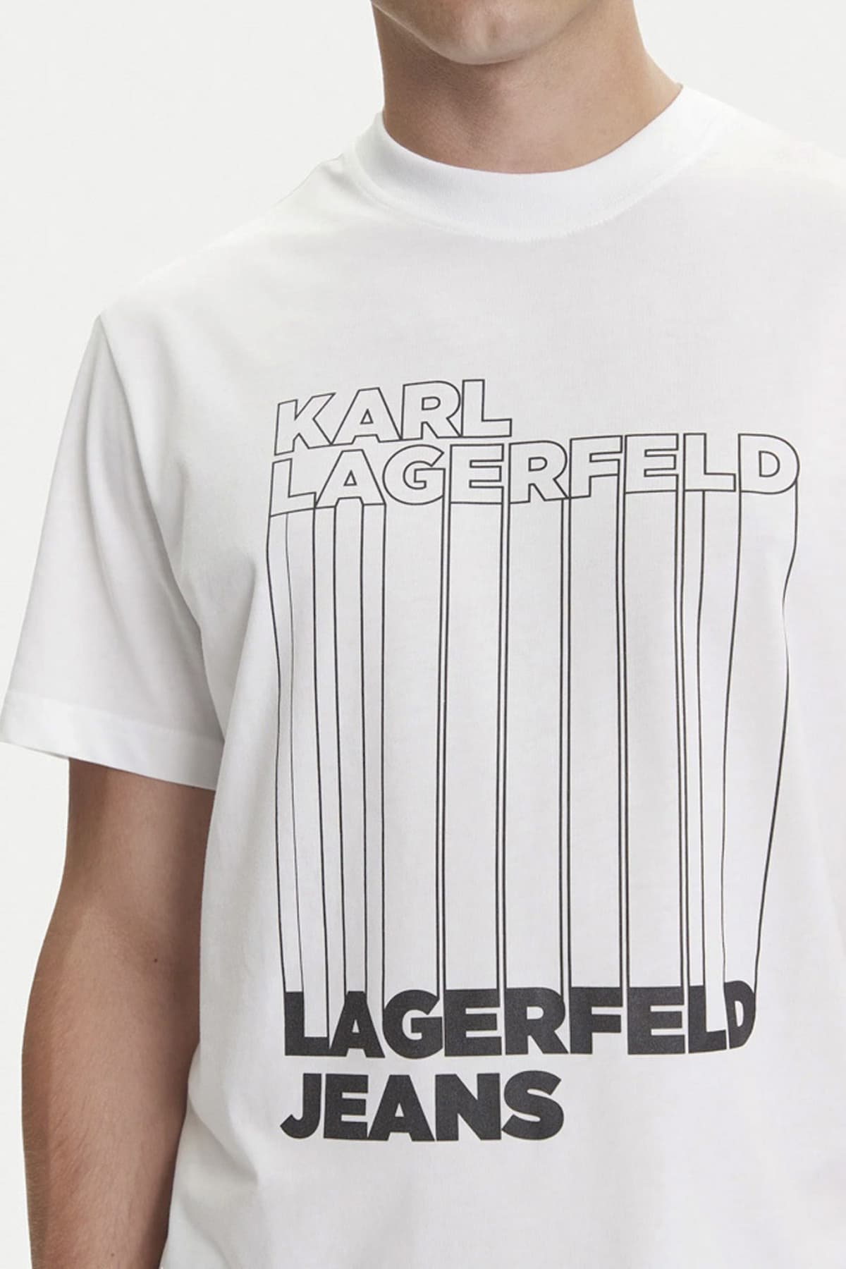 KARL LAGERFELD JEANS T-SHIRT REG BARCODE TEE ΛΕΥΚΟ