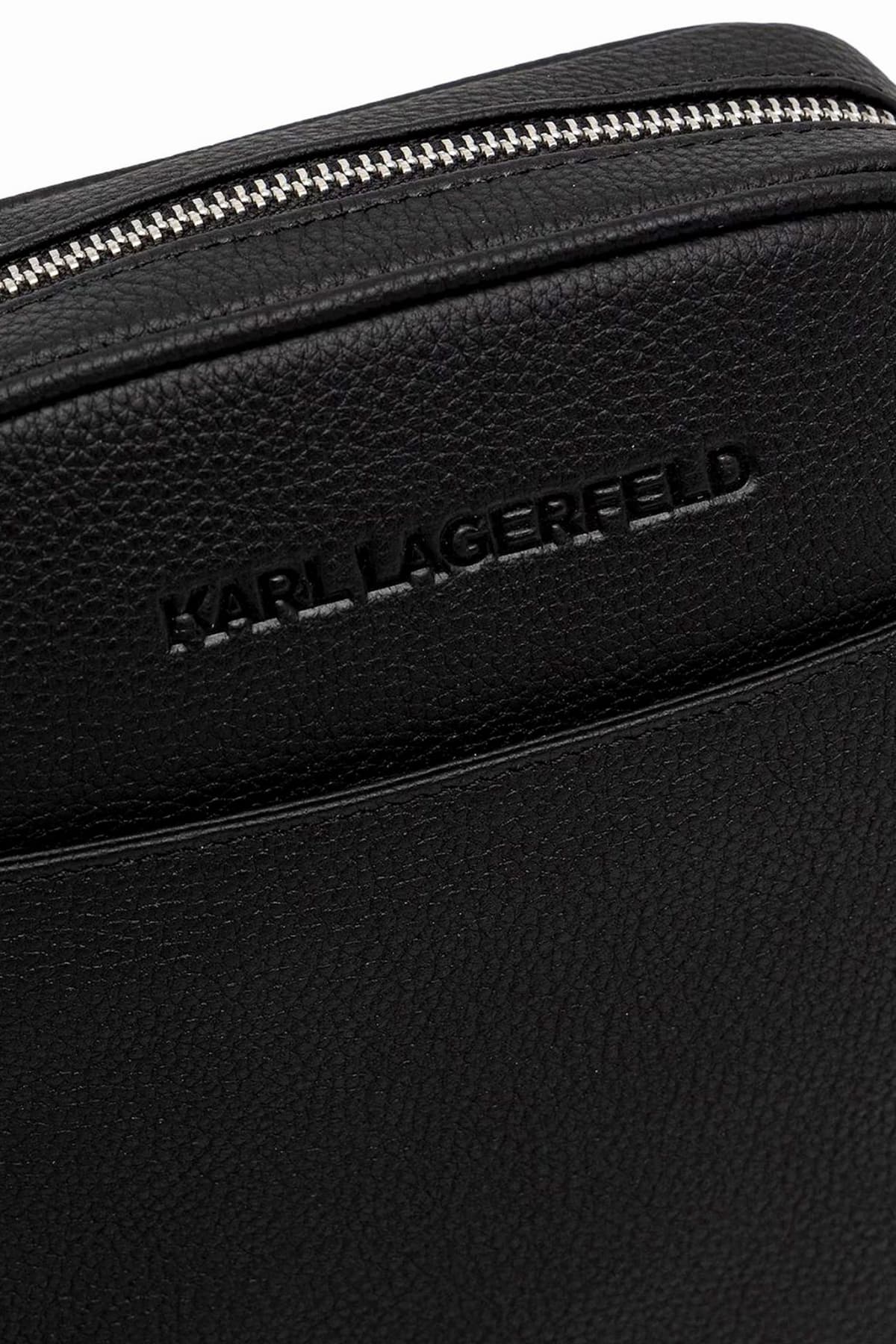 KARL LAGERFELD ΤΣΑΝΤΑΚΙ CROSSBODY LOGO ΜΑΥΡΟ