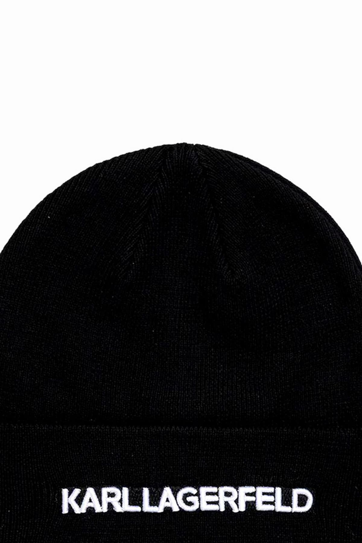 KARL LAGERFELD ΣΚΟΥΦΟΣ ΠΛΕΚΤΟ LOGO ΜΑΥΡΟ