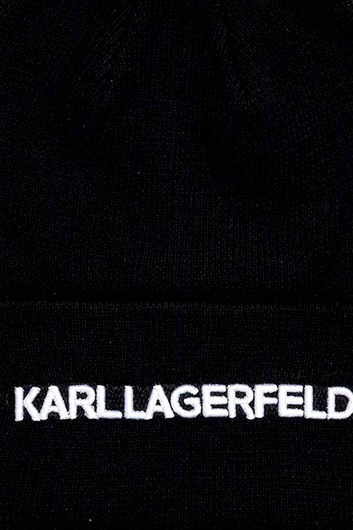 KARL LAGERFELD ΣΚΟΥΦΟΣ ΠΛΕΚΤΟ LOGO ΜΑΥΡΟ