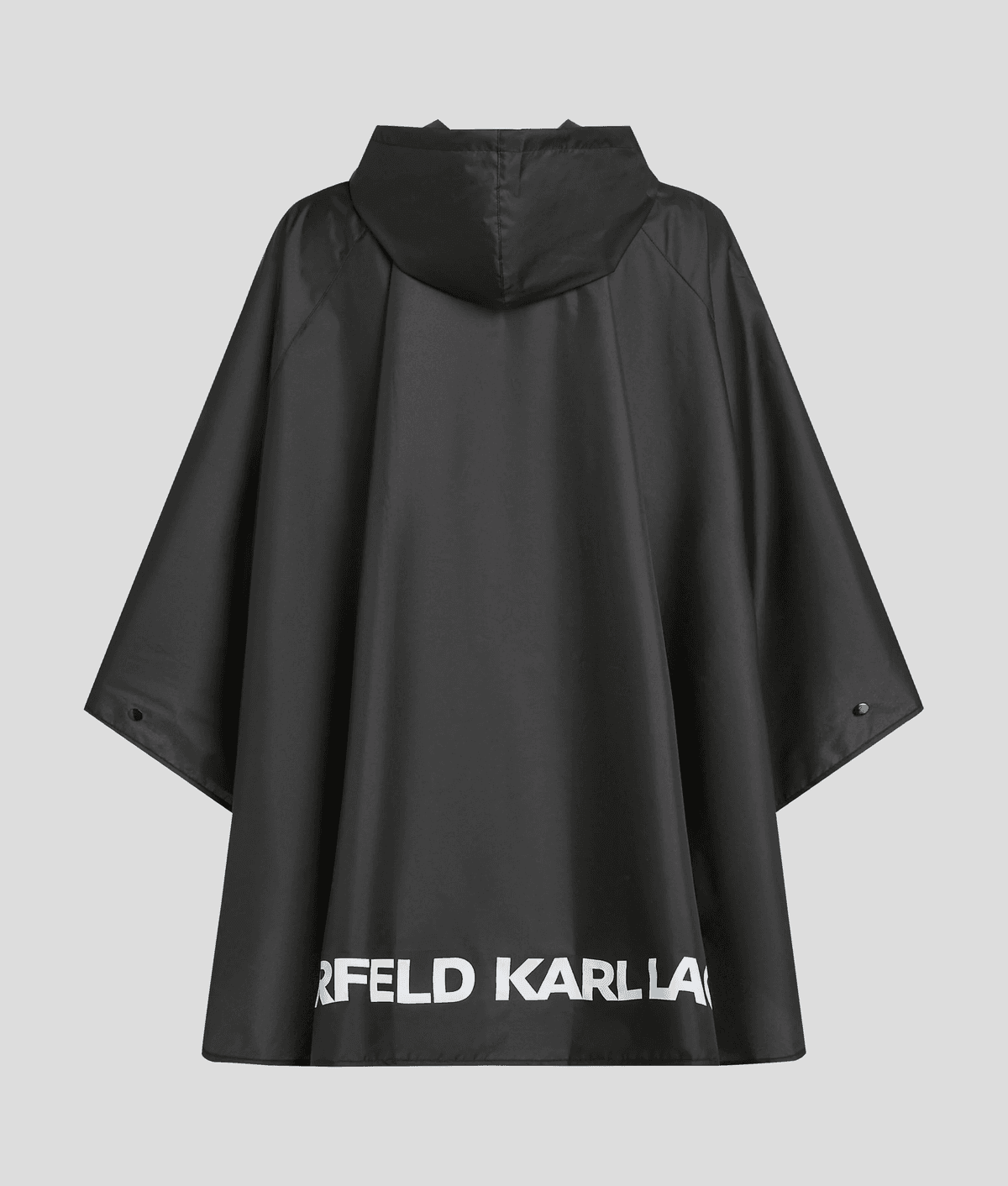 KARL LAGERFELD PONCHO PACKABLE LOGO ΜΑΥΡΟ