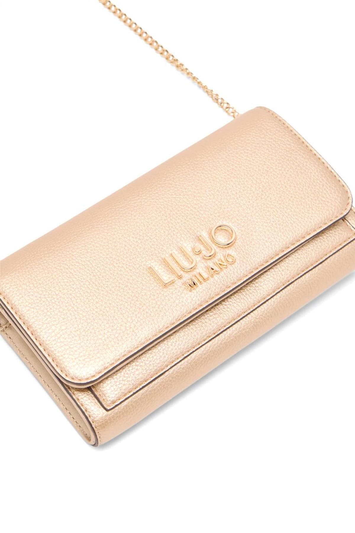 LIU-JO BETTER ΤΣΑΝΤΑ CROSSBODY LOGO ΧΡΥΣΟ