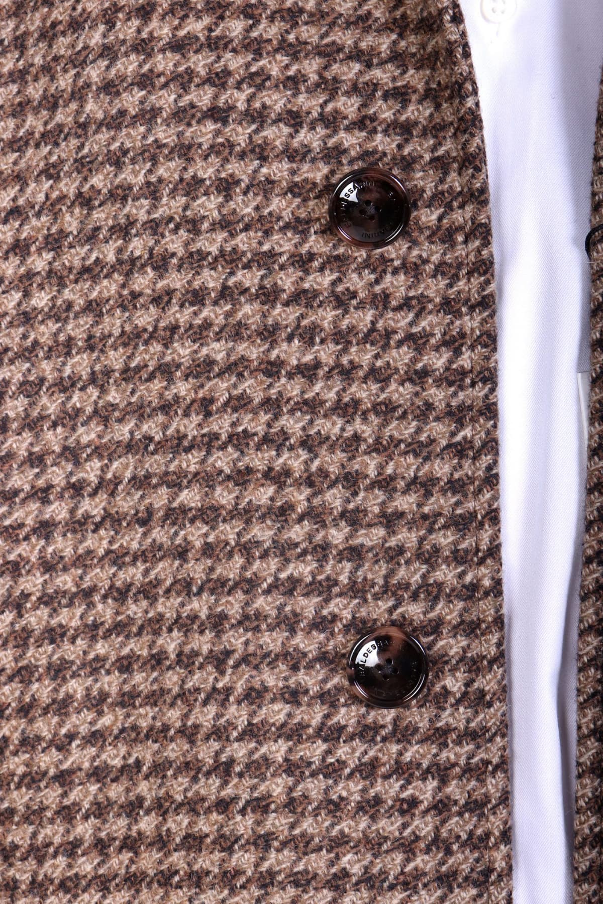 BALDESSARINI ΠΑΛΤΟ ΜΙΚΡΟΣΧΕΔΙΟ CONTEMPORARY FIT CONNER-L ΜΠΕΖ-ΚΑΦΕ