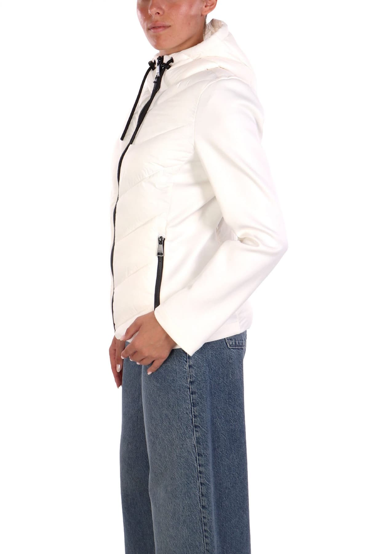 DKNY ΜΠΟΥΦΑΝ PUFFER HOODIE ΛΕΥΚΟ