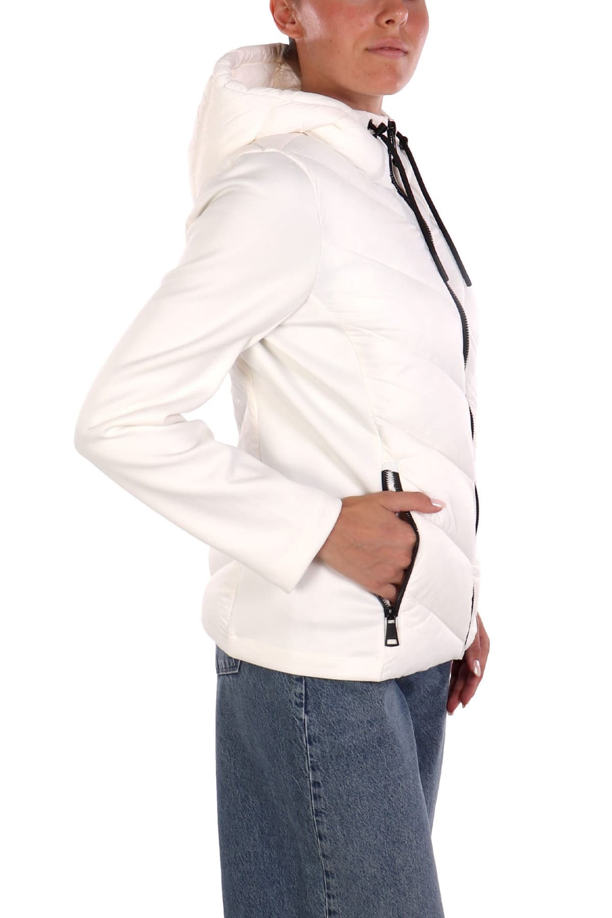 DKNY ΜΠΟΥΦΑΝ PUFFER HOODIE ΛΕΥΚΟ