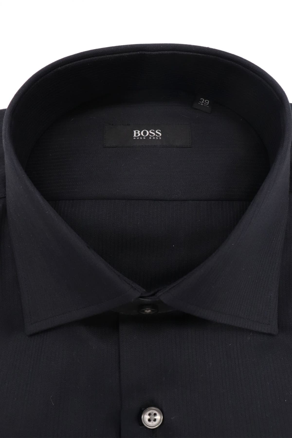 BOSS ΠΟΥΚΑΜΙΣΟ ΔΙΠΛΗ ΜΑΝΣΕΤΑ LAWRENCE REGULAR FIT ΜΑΥΡΟ