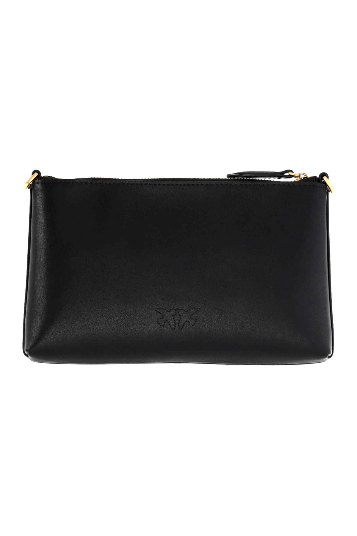 PINKO ΤΣΑΝΤΑΚΙ FLAT HORIZONTAL MINI VITELLO SETA ΜΑΥΡΟ