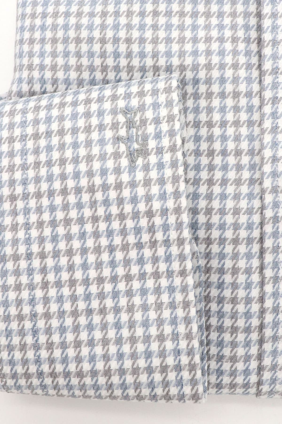 PAUL&SHARK ΠΟΥΚΑΜΙΣΟ BUTTON DOWN ΚΑΡΩ SILVER COLLECTION ΓΚΡΙ-ΛΕΥΚΟ
