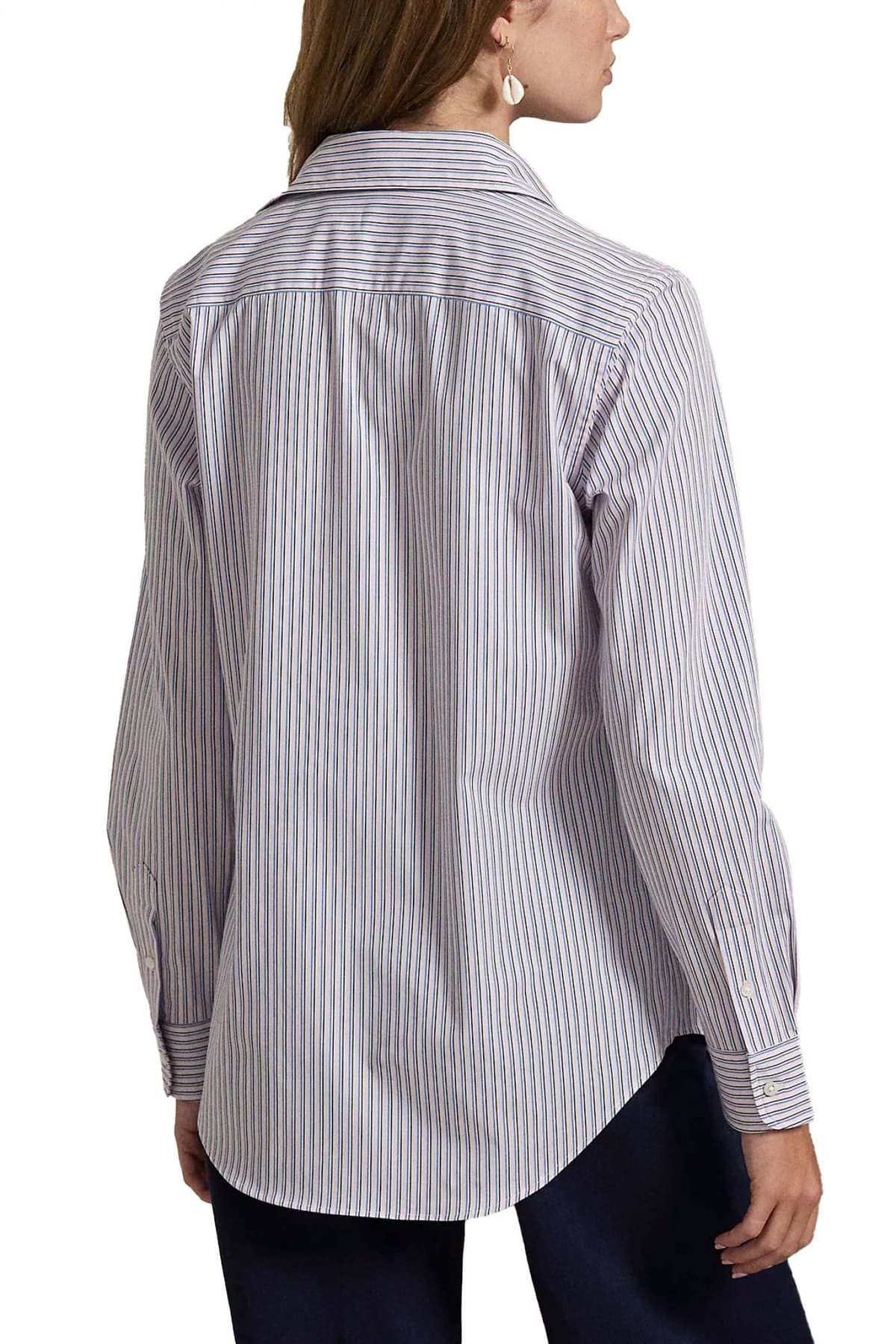 RALPH LAUREN ΠΟΥΚΑΜΙΣΟ STRETCH SLIM FIT ΡΙΓΕ ΜΩΒ