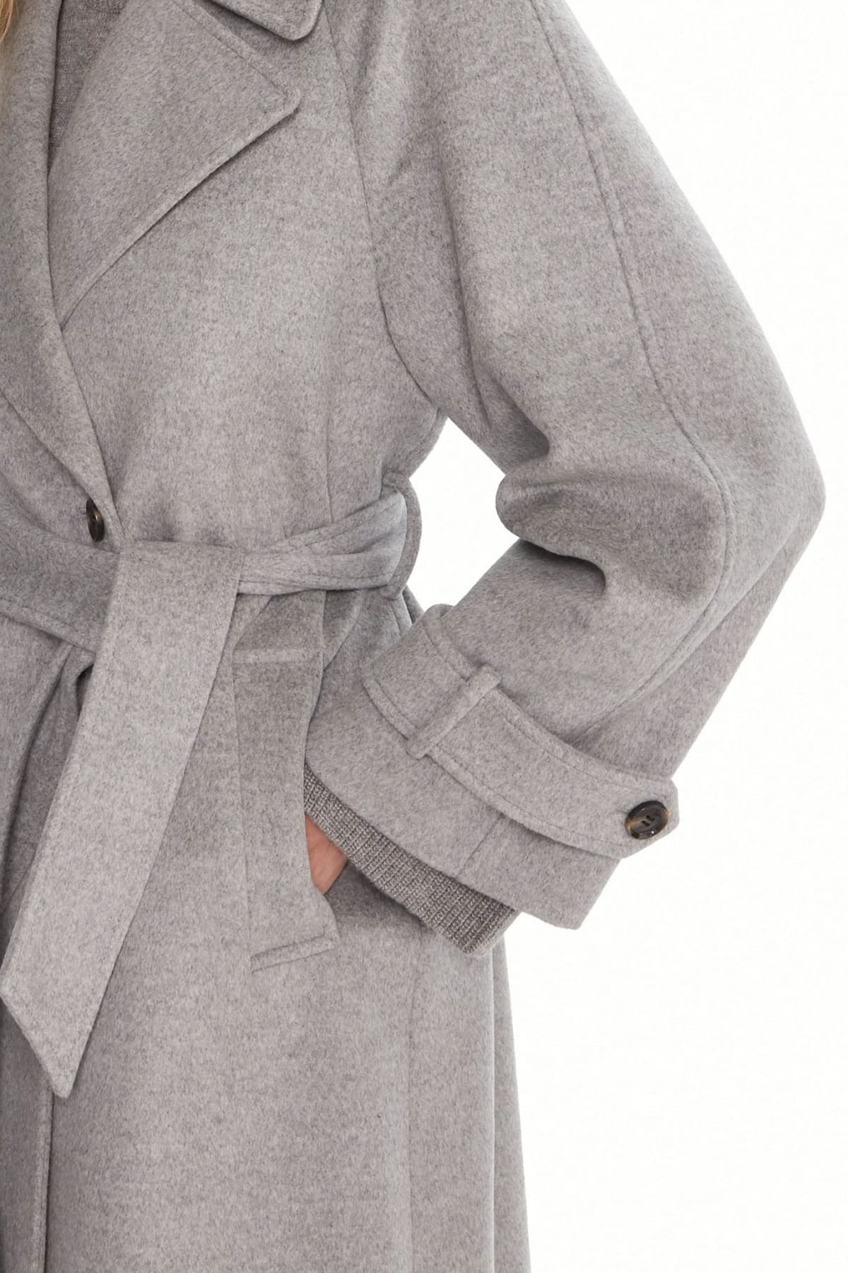 MARELLA ΠΑΛΤΟ TENNA ΣΤΑΥΡΩΤΟ ΑΠΟΣΠΩΜΕΝΗ ΖΩΝΗ ΓΚΡΙ