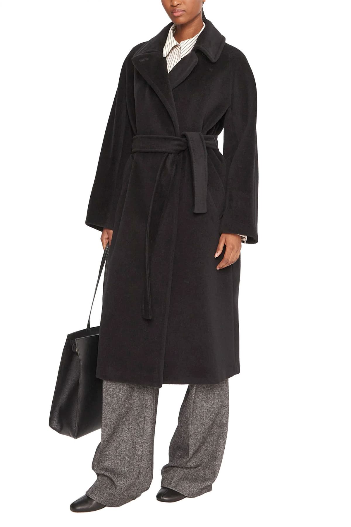 MARELLA ΠΑΛΤΟ ENGLISH ΣΤΑΥΡΩΤΟ ΑΠΟΣΠΩΜΕΝΗ ΖΩΝΗ ΜΑΥΡΟ